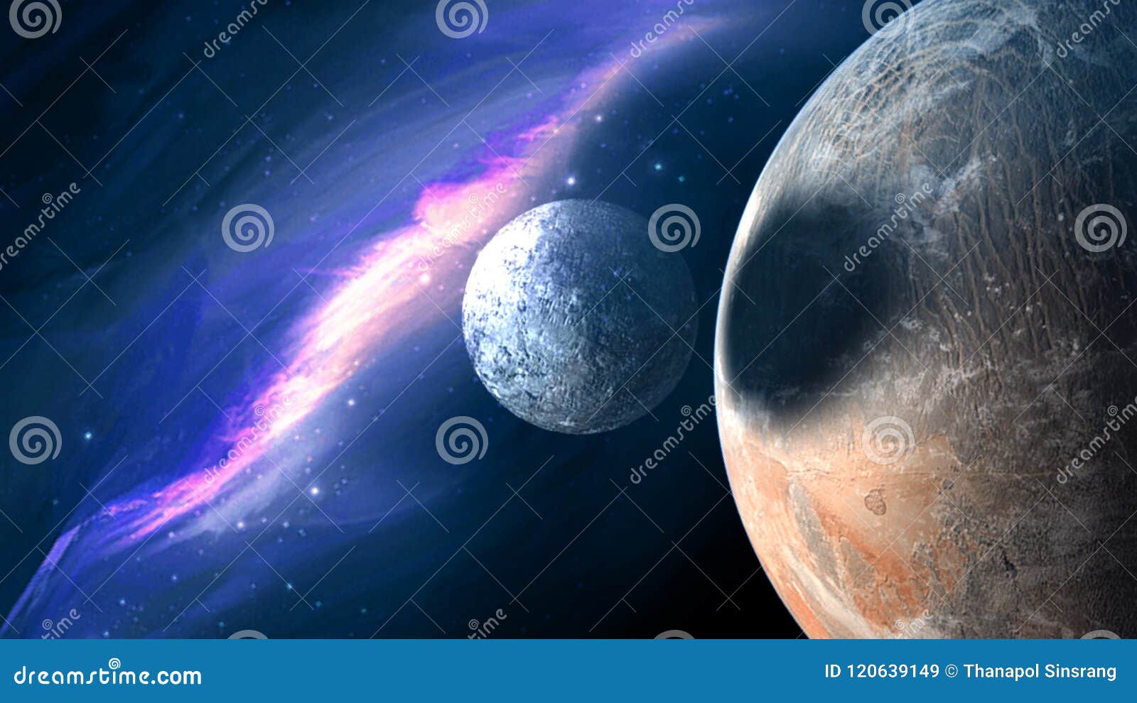 Planetas E Galáxia Papel De Parede Da Ficção Científica Ilustração