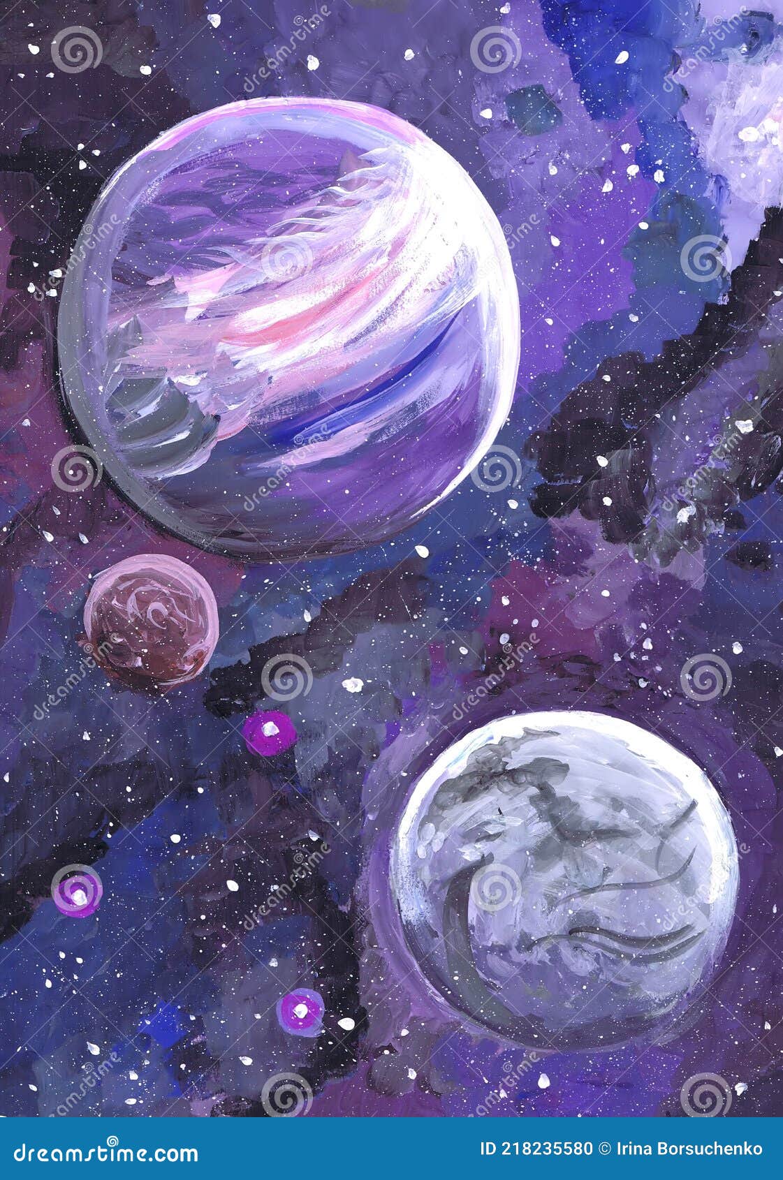 Planetas En El Espacio Exterior. Dibujo Infantil Foto de archivo - Imagen  de universo, gris: 218235580