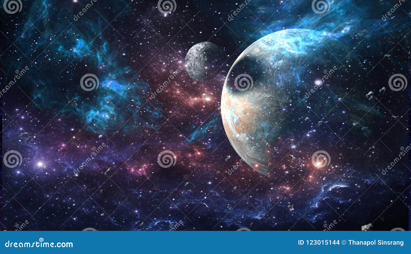planets and galaxy, science fiction wallpaper. beauty of deep space.