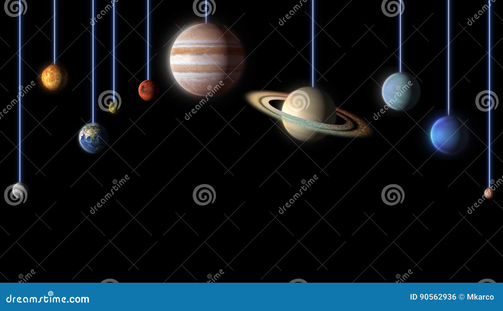 planets of the solar system abstract background, 