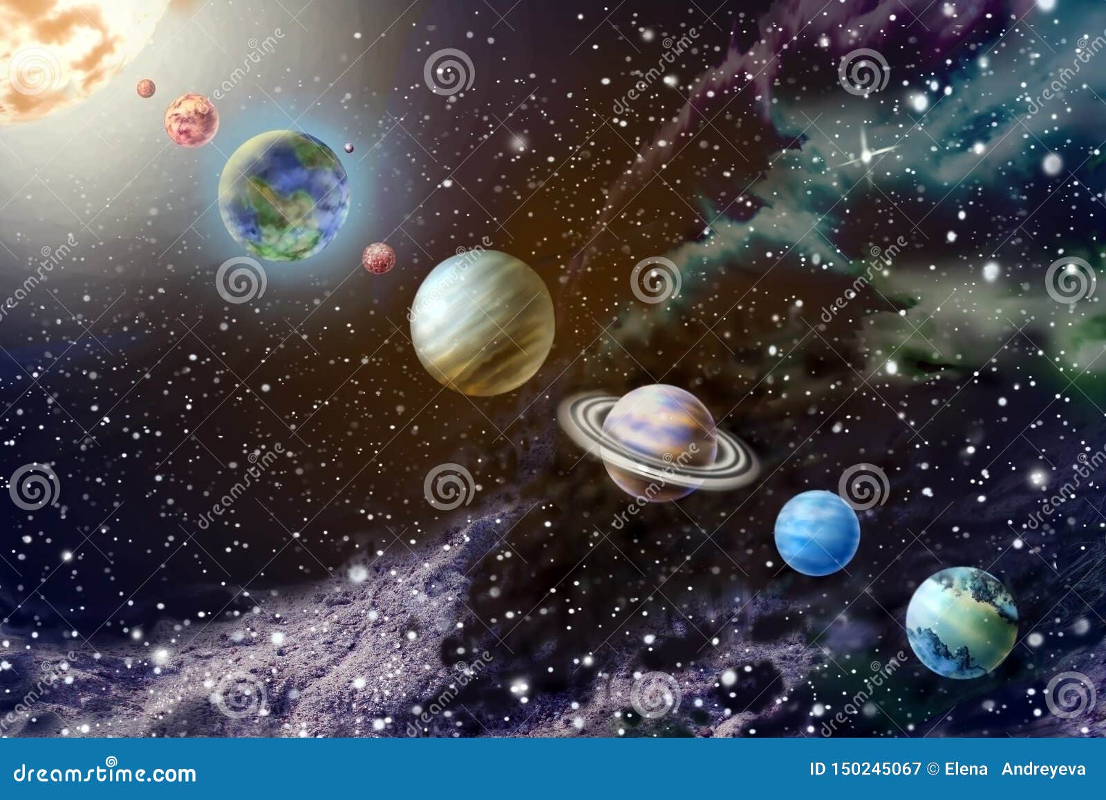 Planets Of The Solar System Stock Image Image Of Night