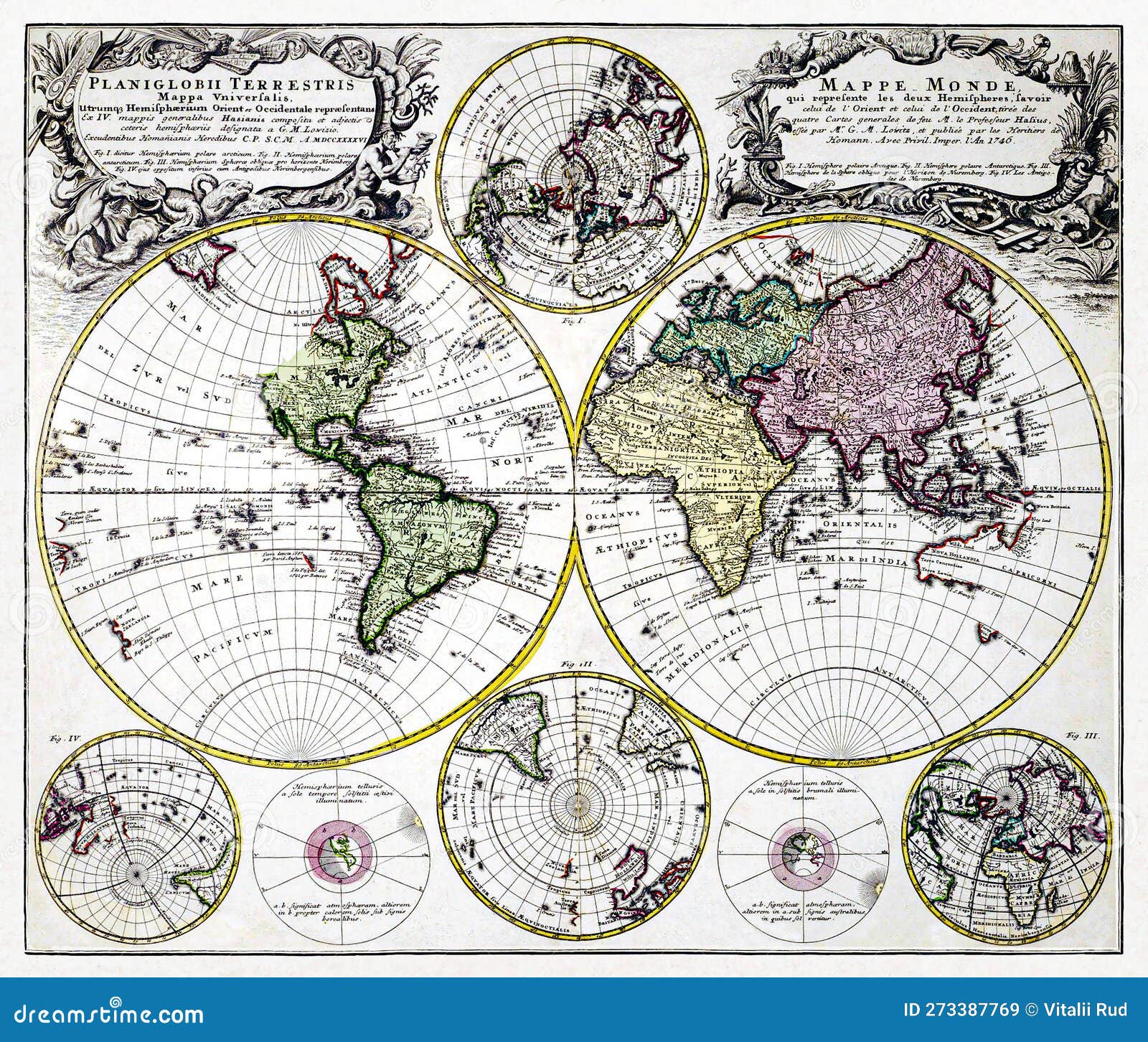 Planiglobii Terrestris Mappa Vniversalis George Moritz, Johann Matthias ...