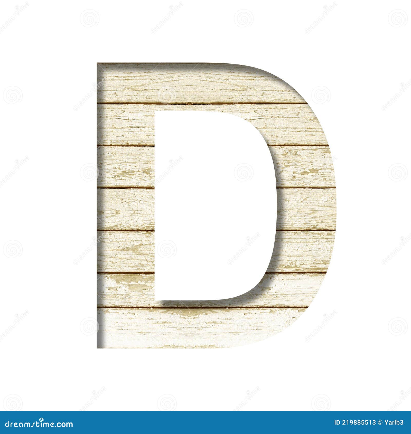 Plank Wall Font. the Letter D Cut Out of Paper on a Old Plank Wall with ...