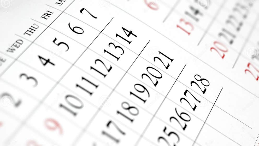 Daily Planner Calendar Close Up Perspective View Stock Photo Image