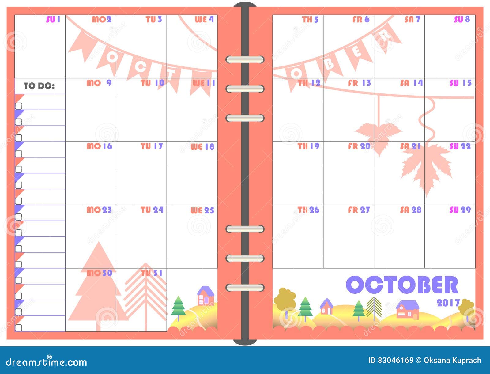 Monthly Calendar Template Vector : Daily planner october stock vector image of Monthly Calendar Template Vector : Daily planner october stock vector image of