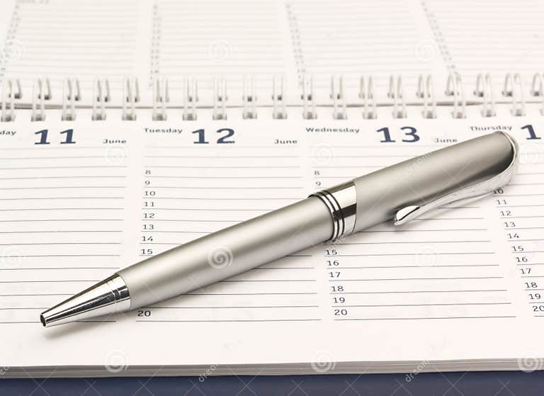 Planner with a pen stock photo. Image of activities, checklist 8902844