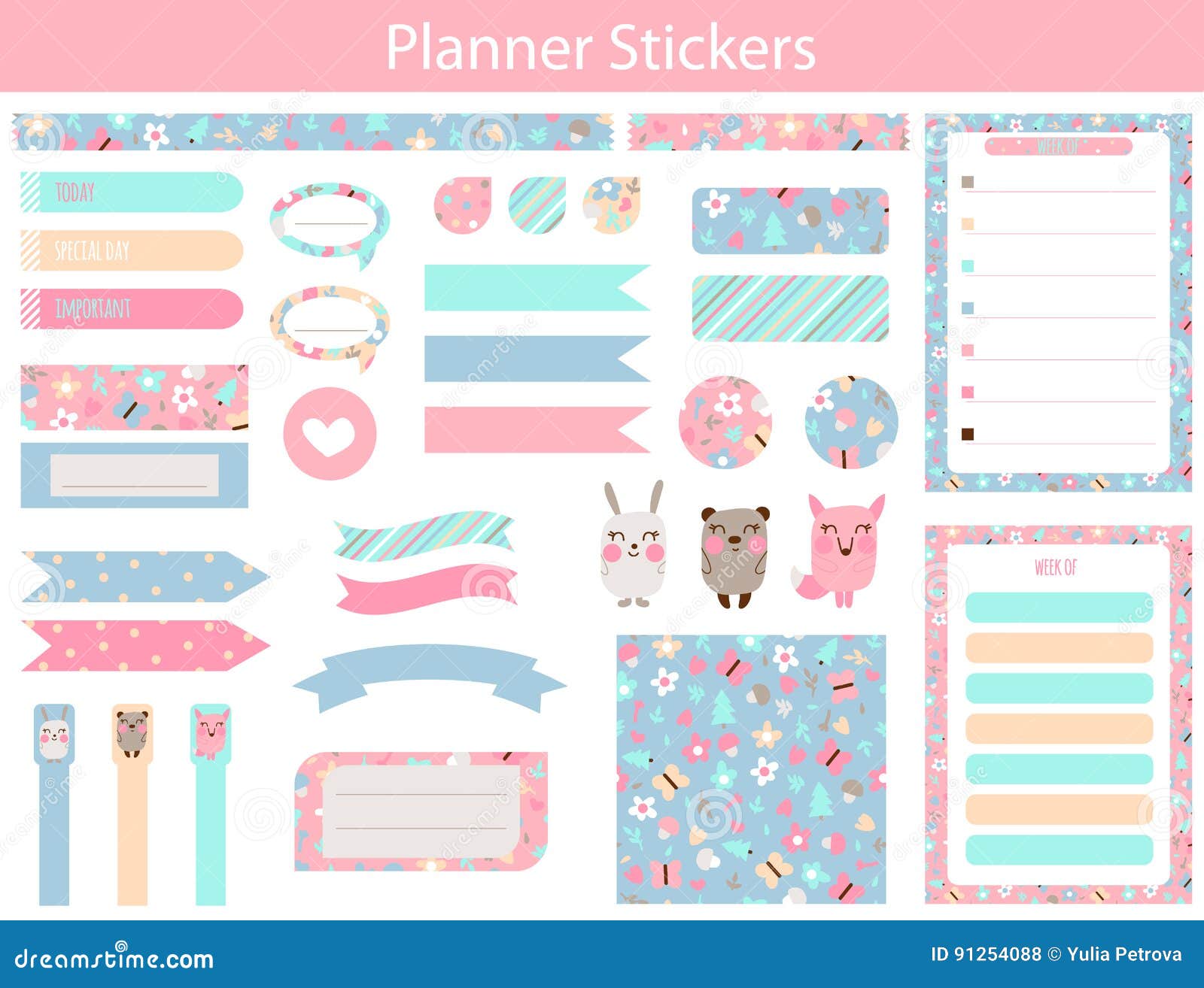 Cute Kawaii Planner Sticker Book - for Journal Diary Agenda