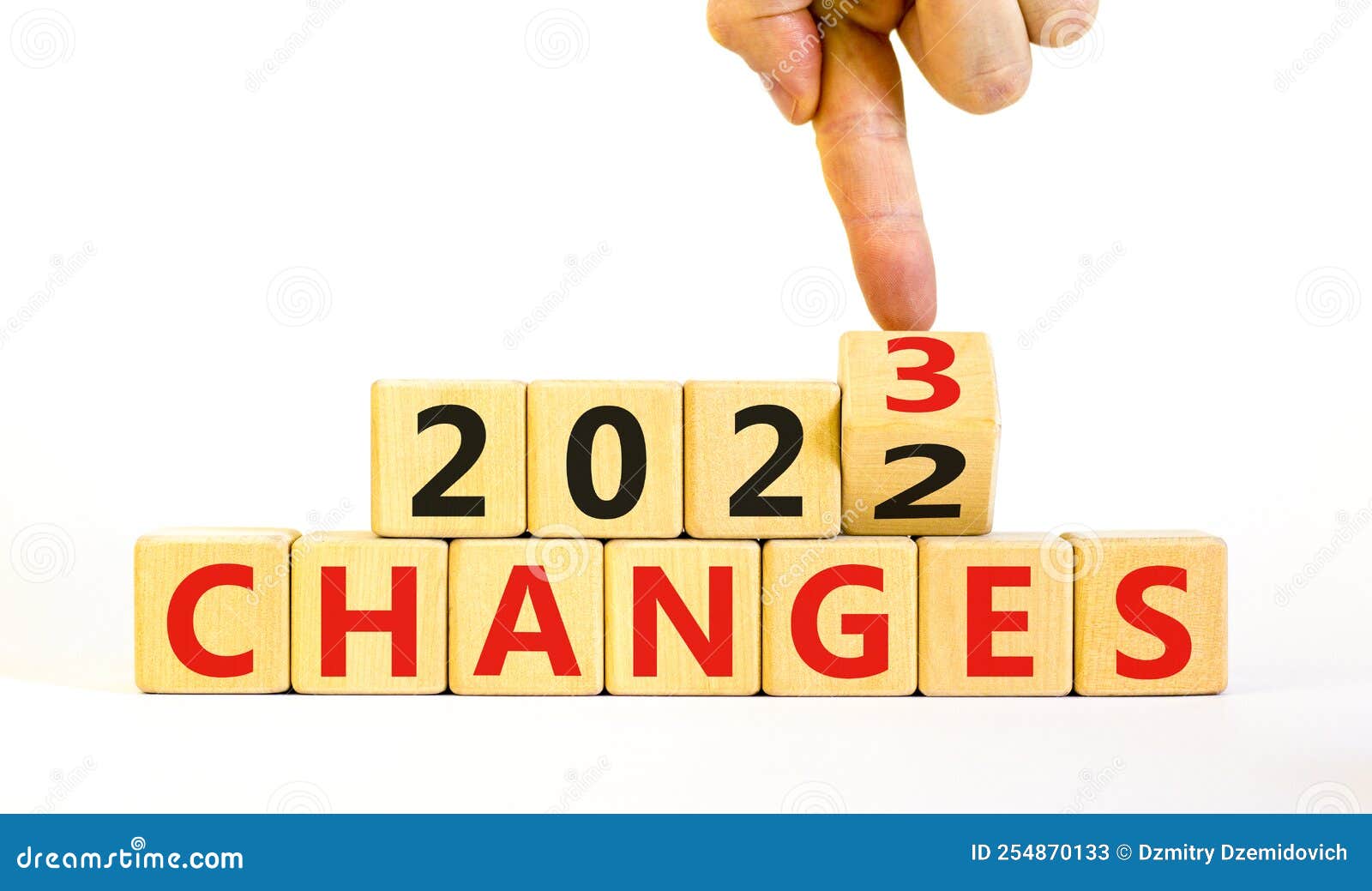 Planning 2023 Changes New Year Symbol. Businessman Turns a Wooden Cube ...