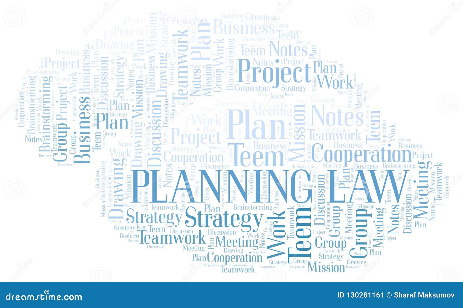 Planning Law word cloud. stock illustration. Illustration of planning