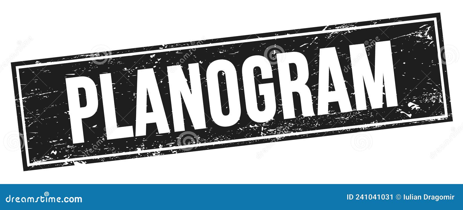 planogram text on black grungy rectangle stamp