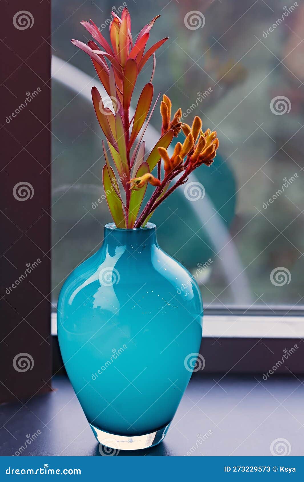 Plant in blue vase stock image. Image of branch, botanical 273229573