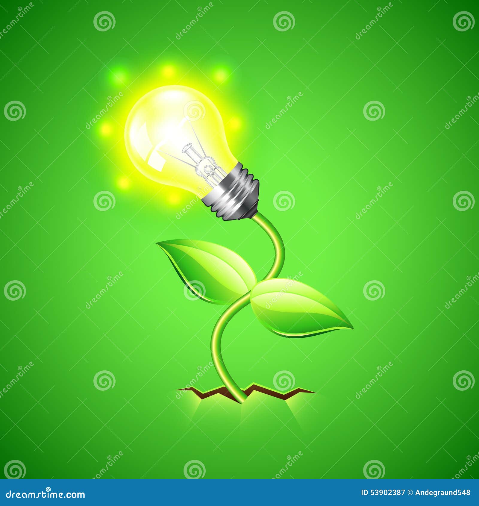 Plantbulb Grows from the Ground Vector Background Stock Vector