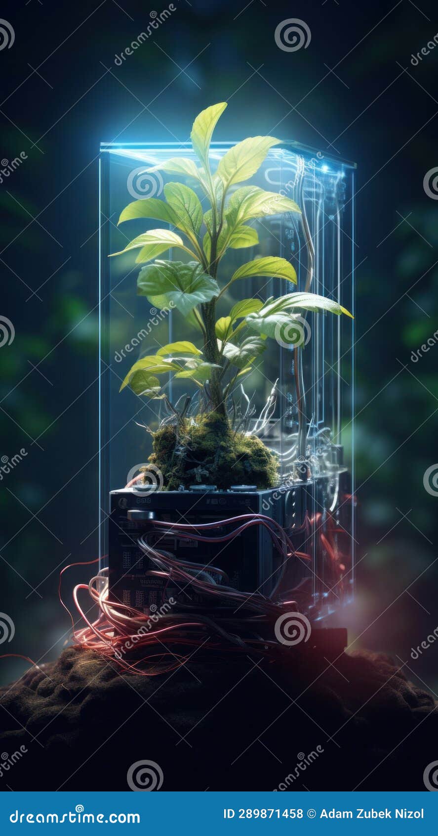 A plant growing in a box stock illustration. Illustration of green