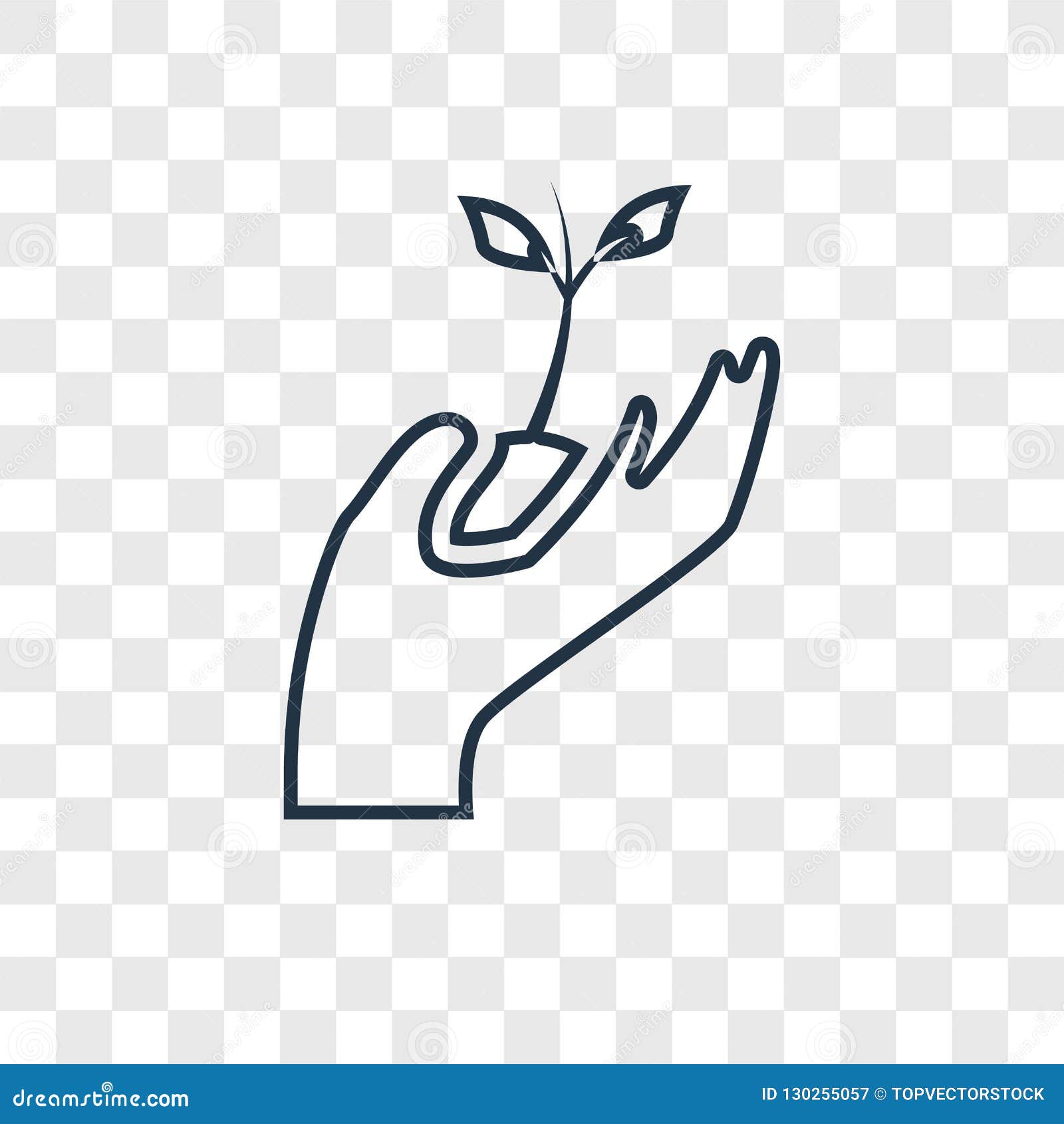 Plant On A Hand Concept Vector Linear Icon Isolated On Transparent Background Plant On A Hand Concept Transparency Logo In Stock Vector Illustration Of Organic Environment