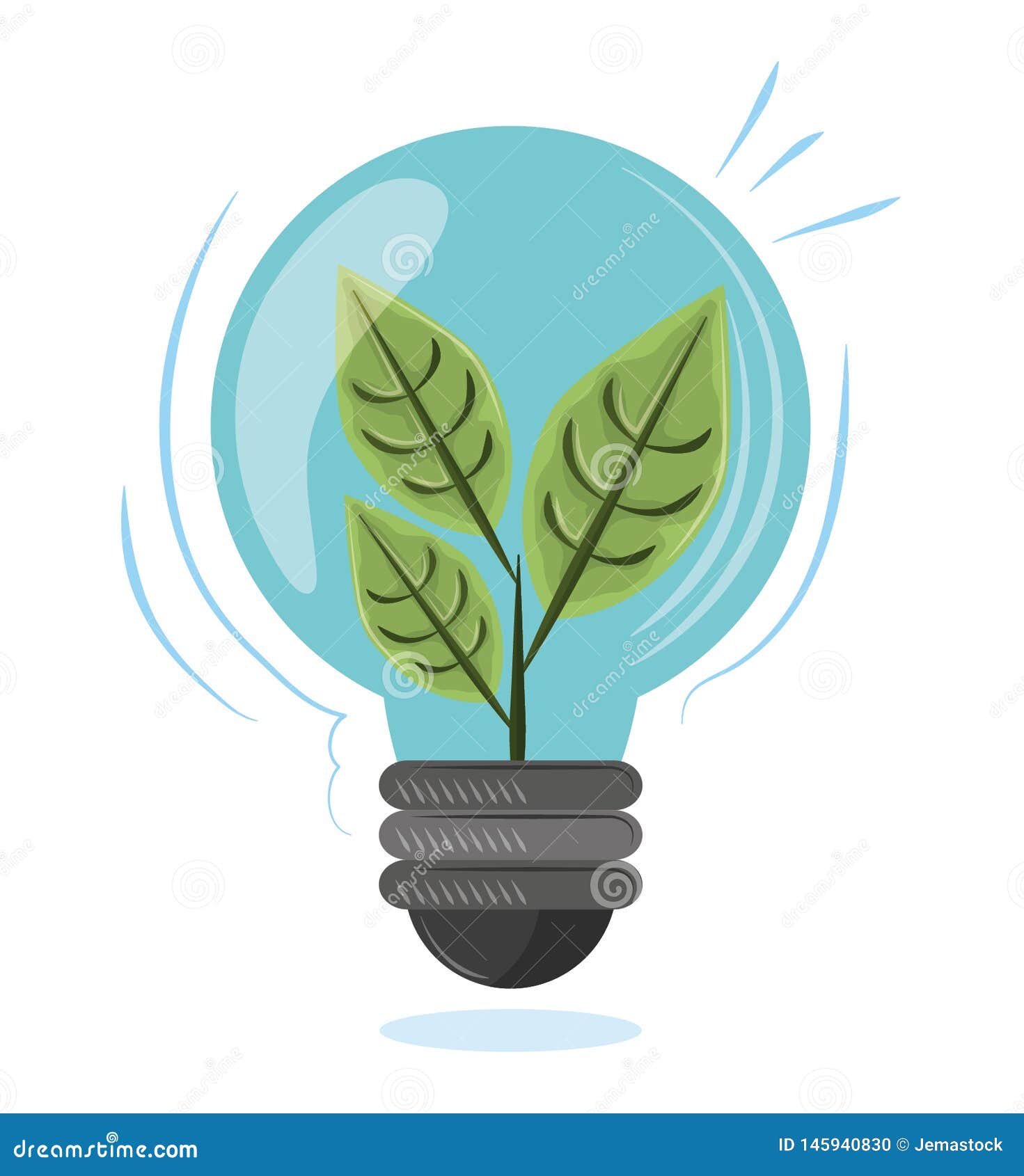 Plant into a light bulb stock vector. Illustration of bulb 145940830