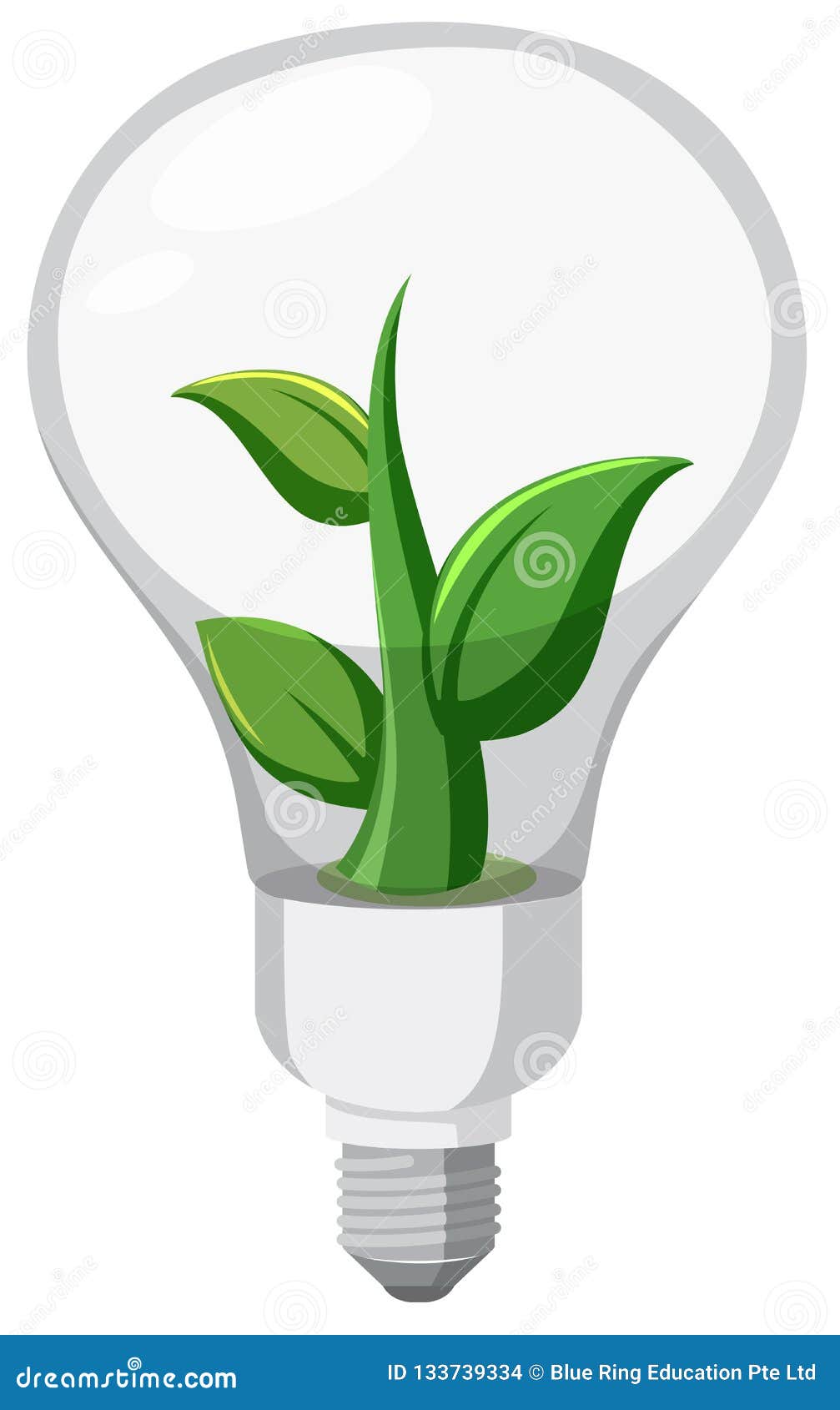 Plant in a light bulb stock vector. Illustration of energy 133739334