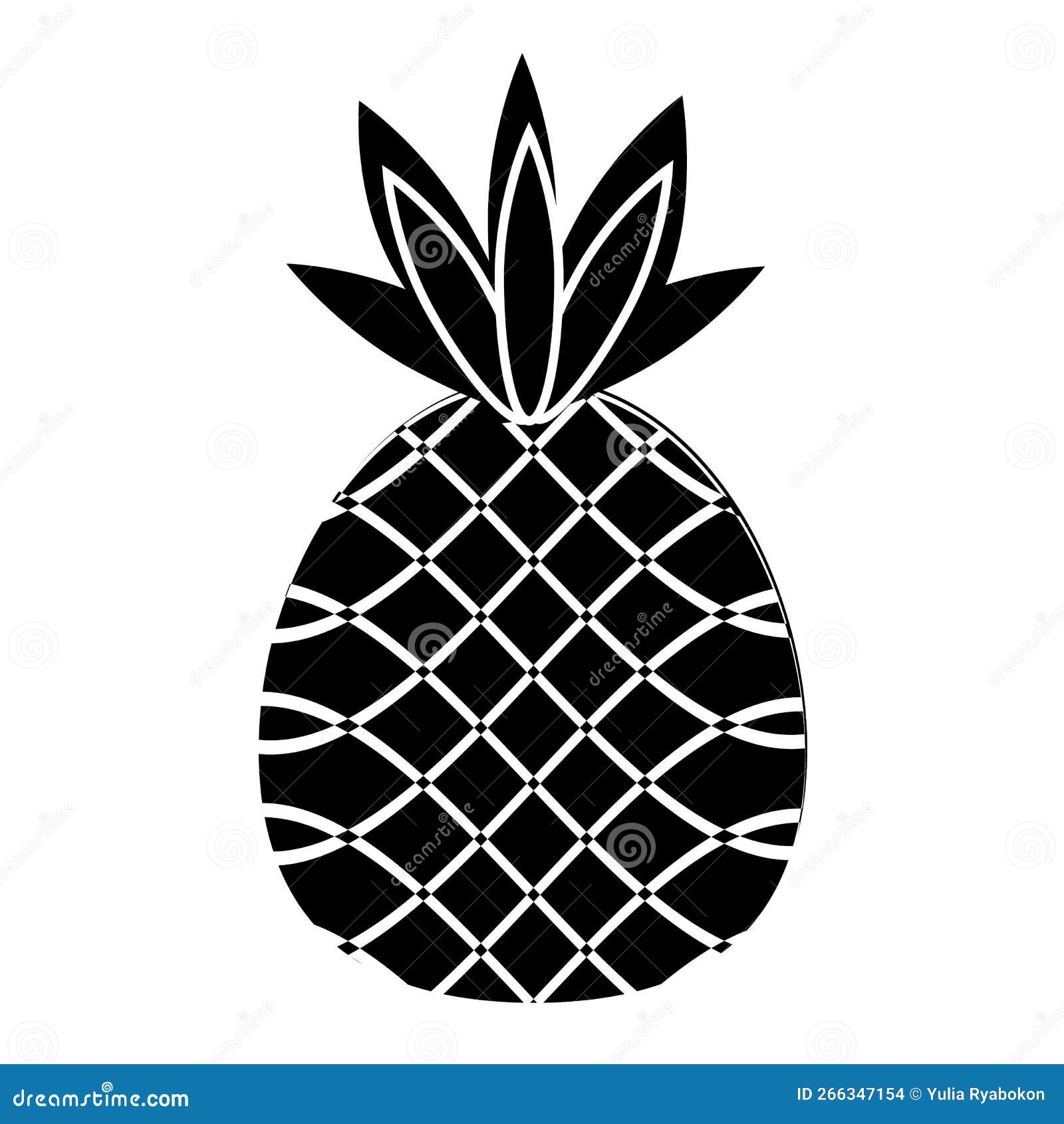 Plant Pineapple Icon Cartoon . Ananas Fruit Stock Illustration