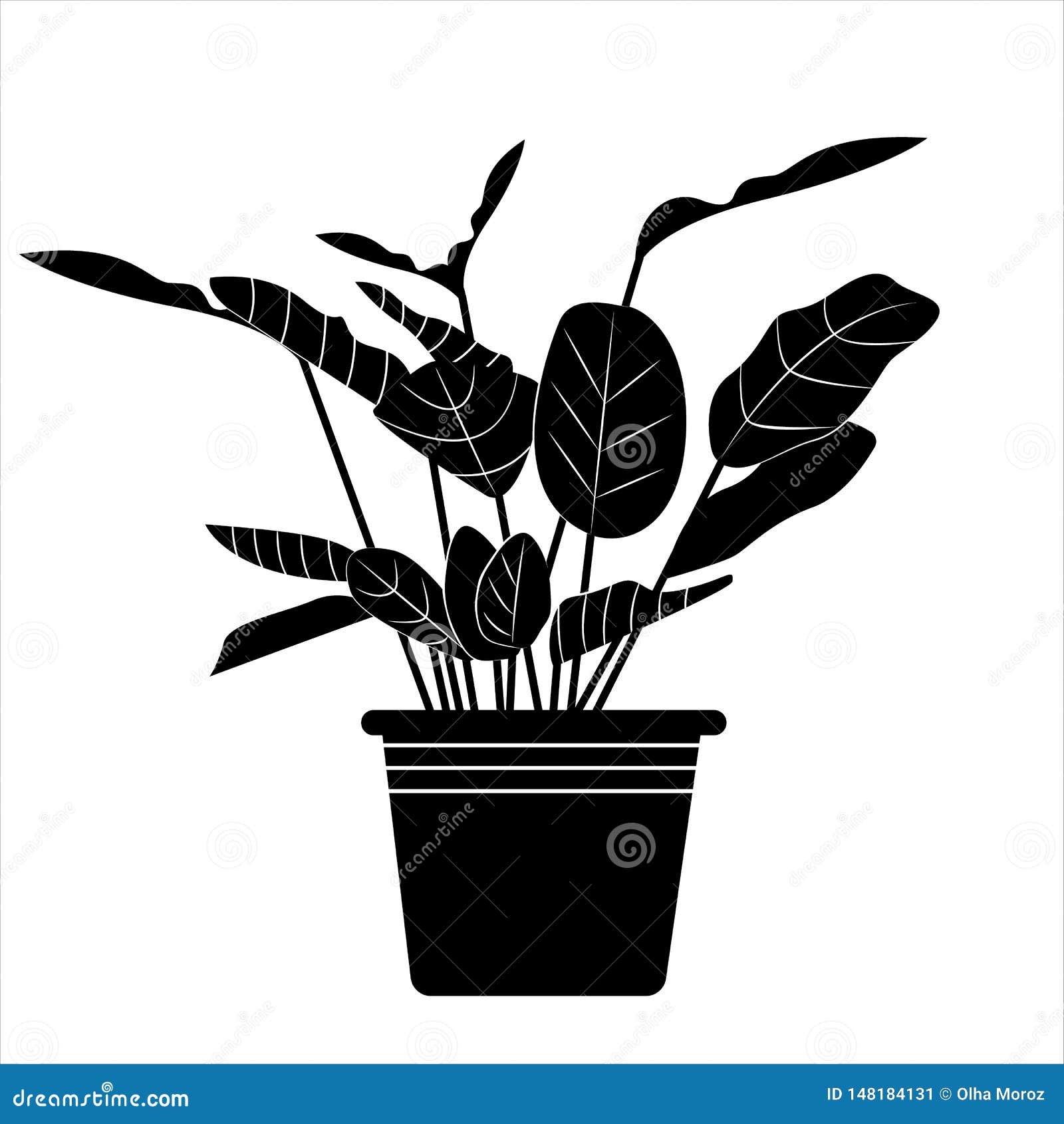 Plant in a Vector Illustration in Simple Style Stock Vector - Illustration of graphic: 148184131