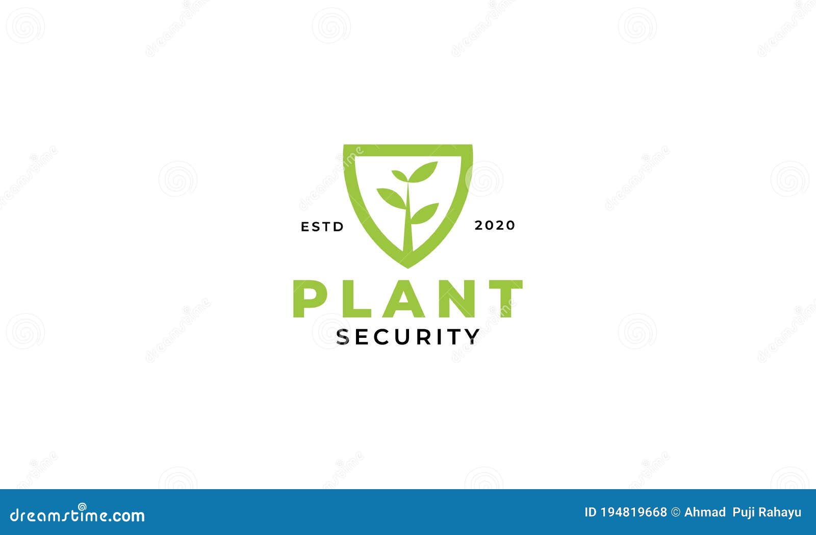 Plant or Tree or Flower Guard Security Shield Logo Design Stock Vector