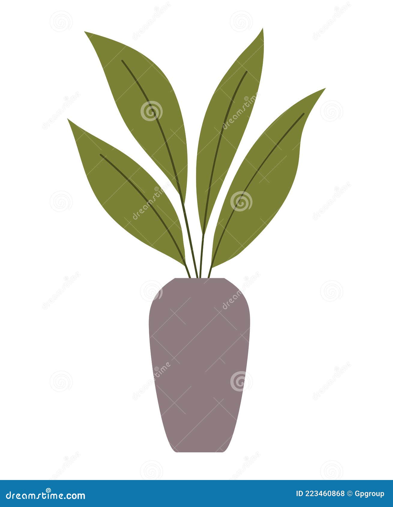 Plant in vase stock vector. Illustration of leaf, planting 223460868