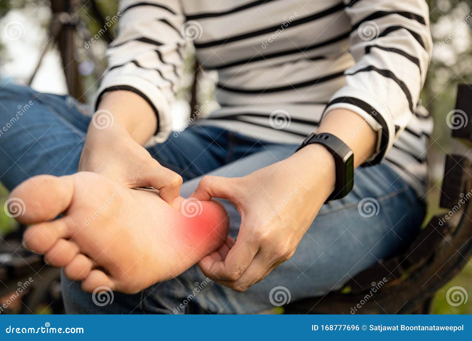 plantar fasciitis,asian young woman holding her feet and massage with her hand suffer from tendon inflammation,female people sore