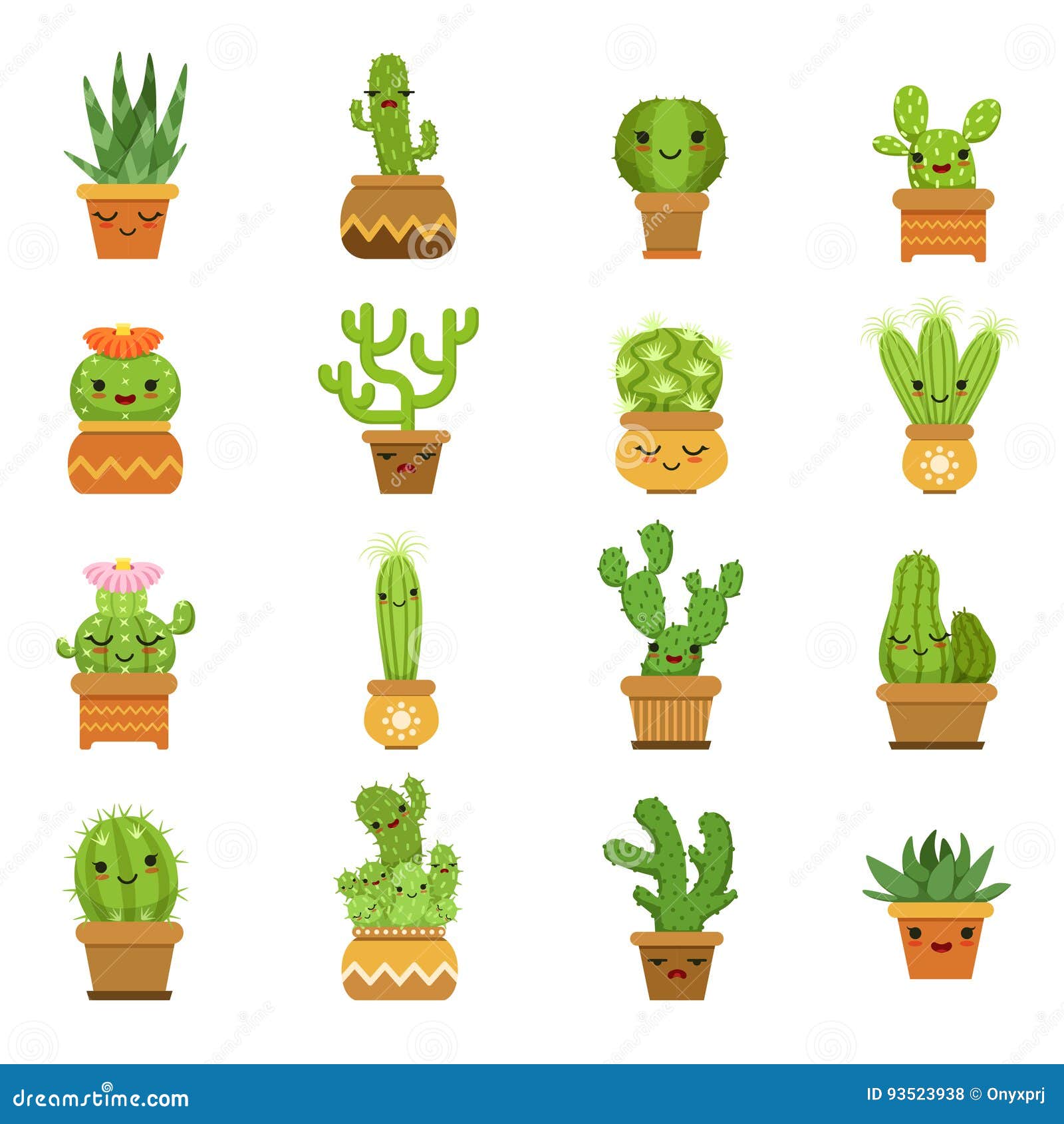 Ilustração de planta Cactaceae, cactos, desenhos animados, plantas