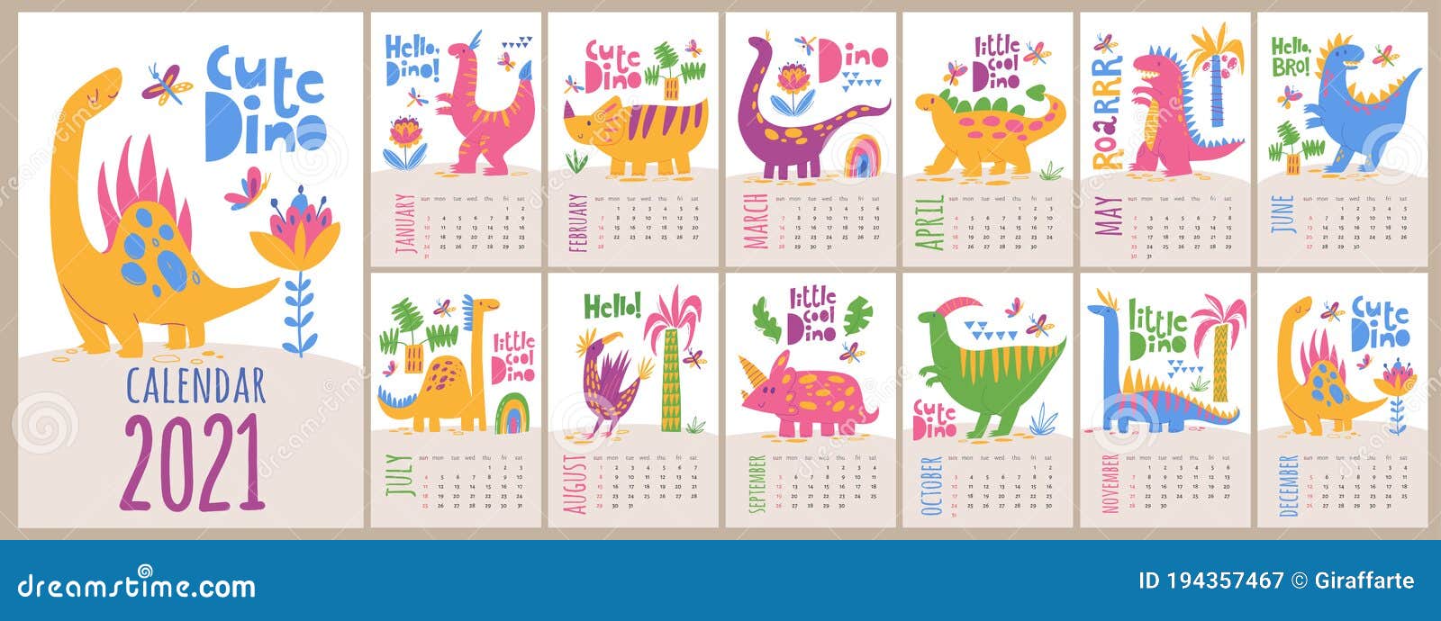 Plantilla De Calendario Vector 2021 Con Dinosaurios En Estilo De Dibujos Animados Para Niños Ilustración del Vector - Ilustración de carta, arte: 194357467 Plantilla De Calendario Vector 2021 Con Dinosaurios En Estilo De Dibujos Animados Para Niños Ilustración del Vector - Ilustración de carta, arte: 194357467