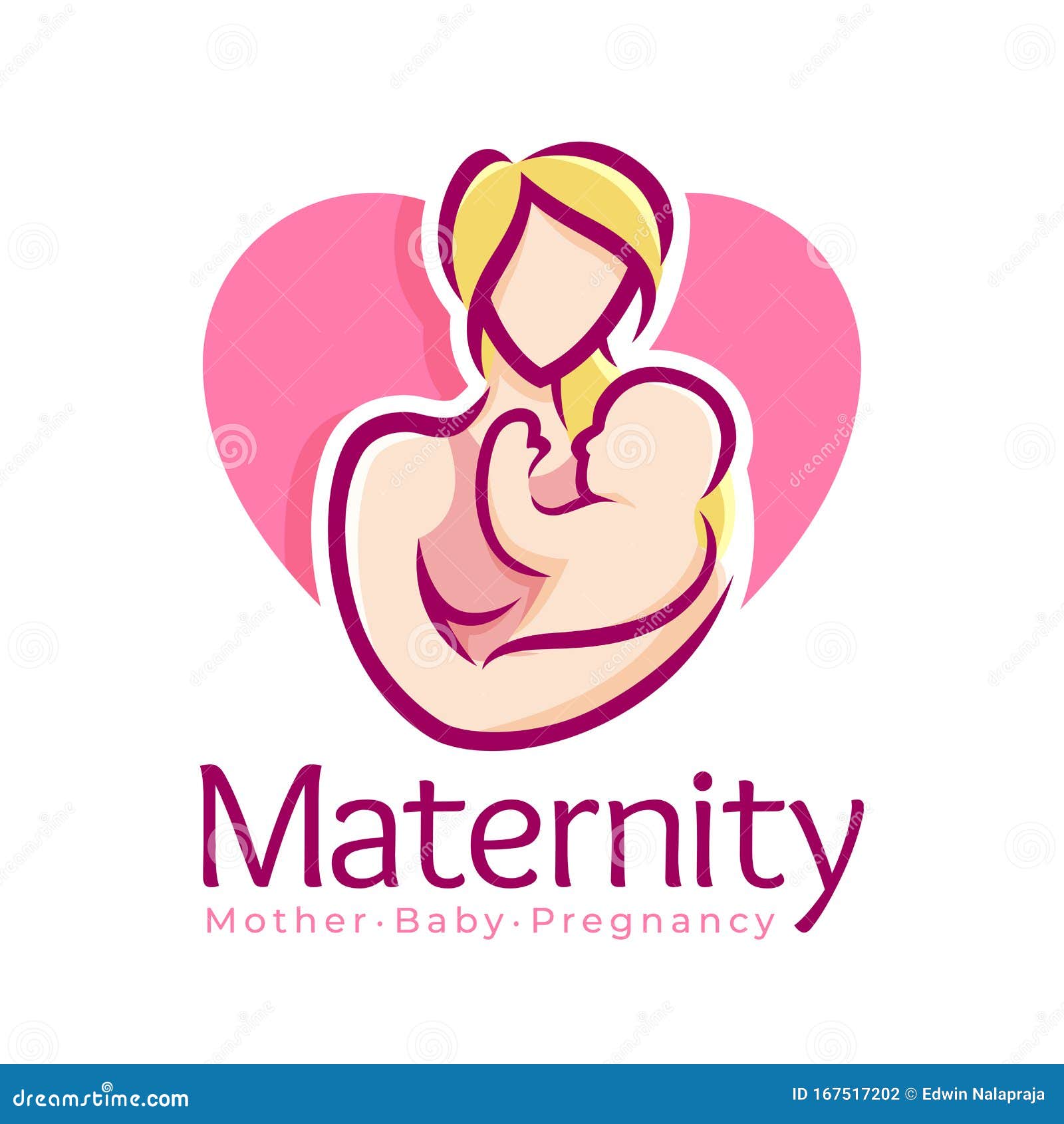 Logotipo De Mamá Y Bebé. Logotipo Del Hospital De Maternidad Con