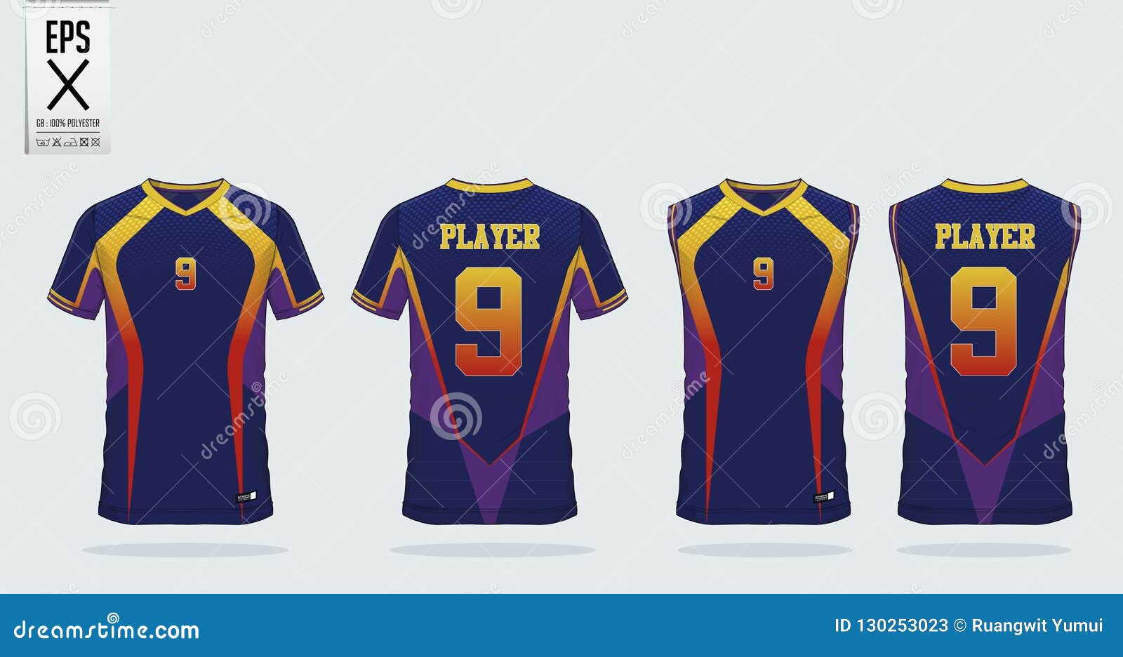 Plantilla De Diseño Deportivo De Camisetas Con Estampado Azul Para La Camiseta De Fútbol, El Kit De Fútbol Y La Camiseta Para L Ilustración del Vector - Ilustración de diseño, cortocircuito: 130253023