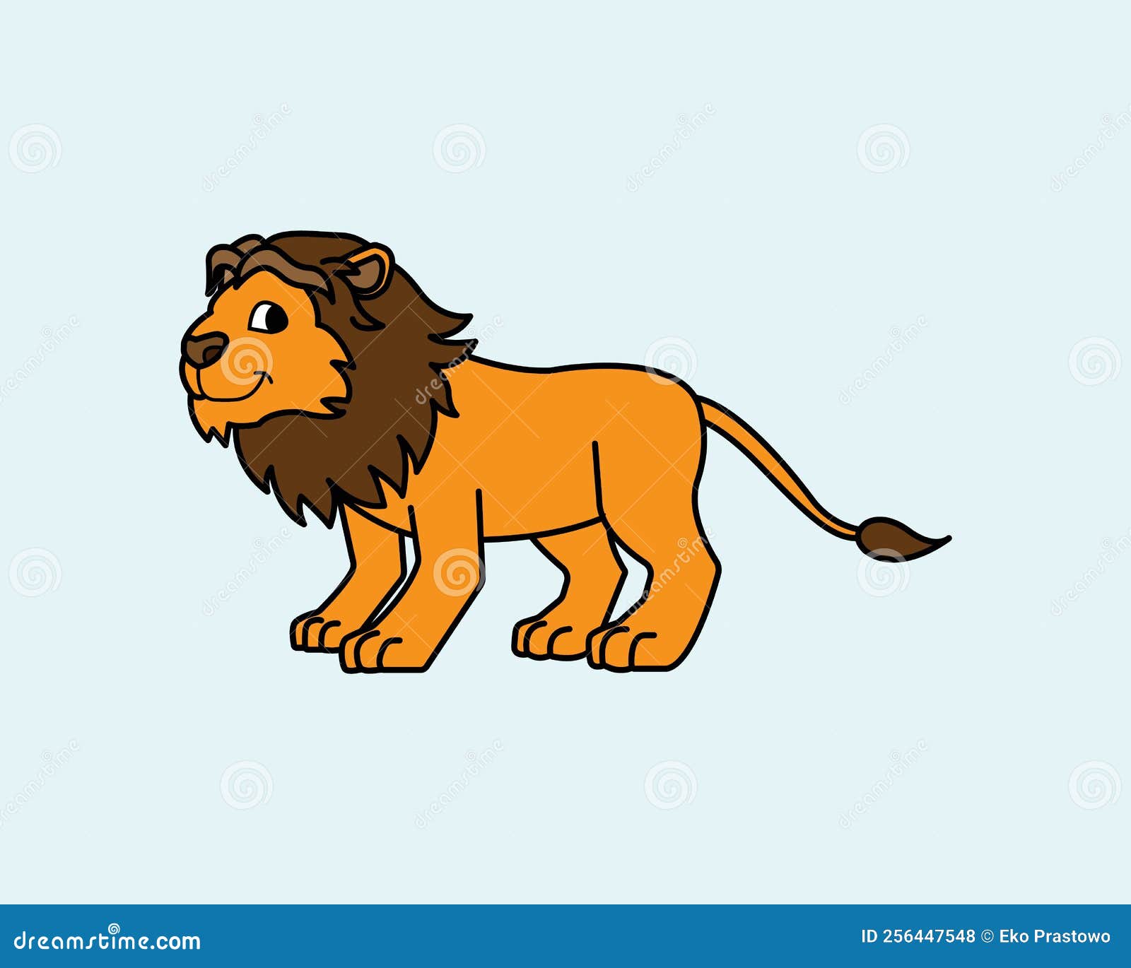 Plantilla De Ilustración De Icono De León De Dibujos Animados Para Muchos  Fines. Lección De Dibujo Para Niños. Ilustración Vectori Stock de  ilustración - Ilustración de contorno, retroceder: 256447548