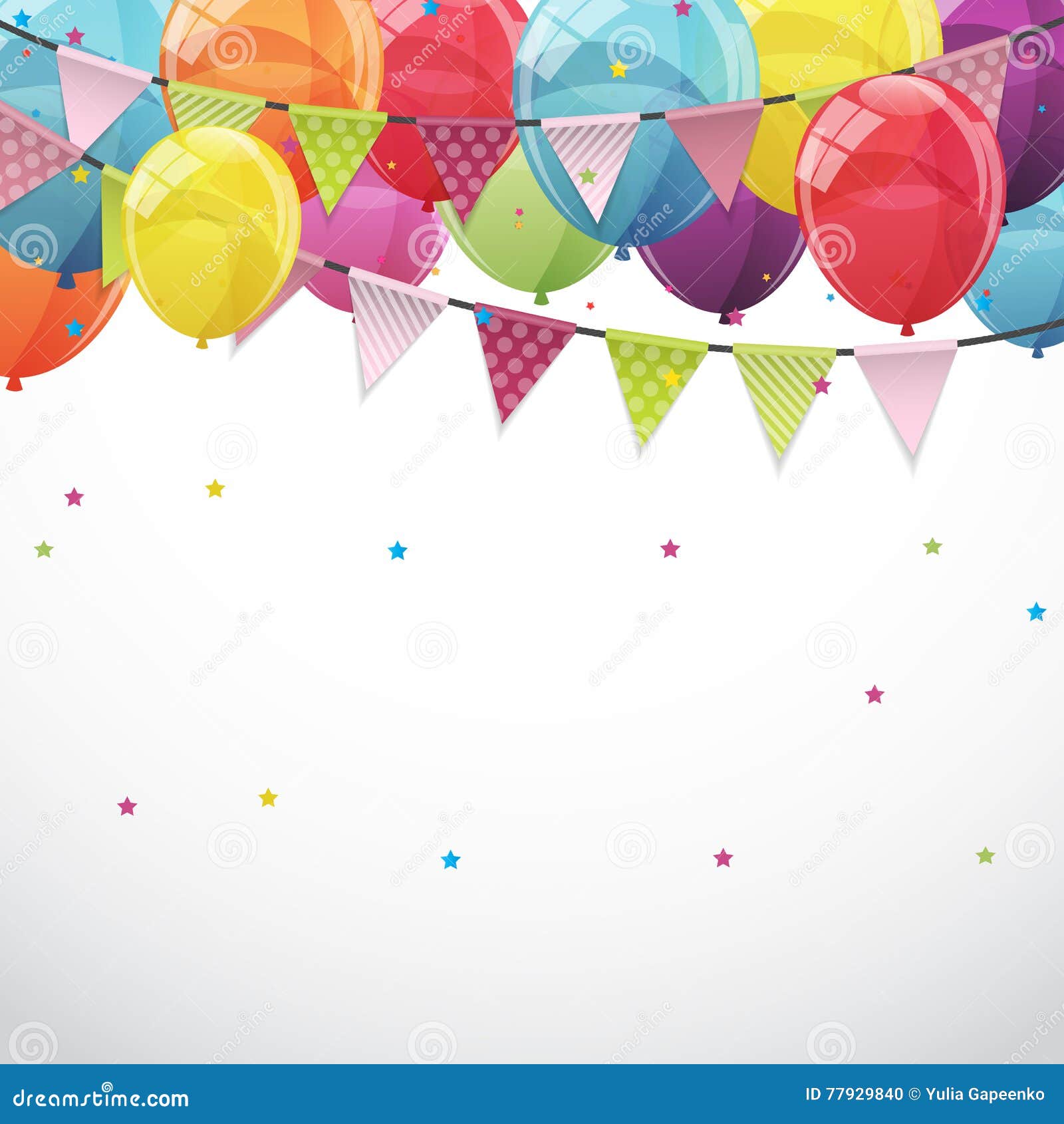 Plantilla De Tarjeta De Feliz Cumpleaños Con Globos. 2 Años. Ilustración  Vectorial Ilustraciones svg, vectoriales, clip art vectorizado libre de  derechos. Image 71803938