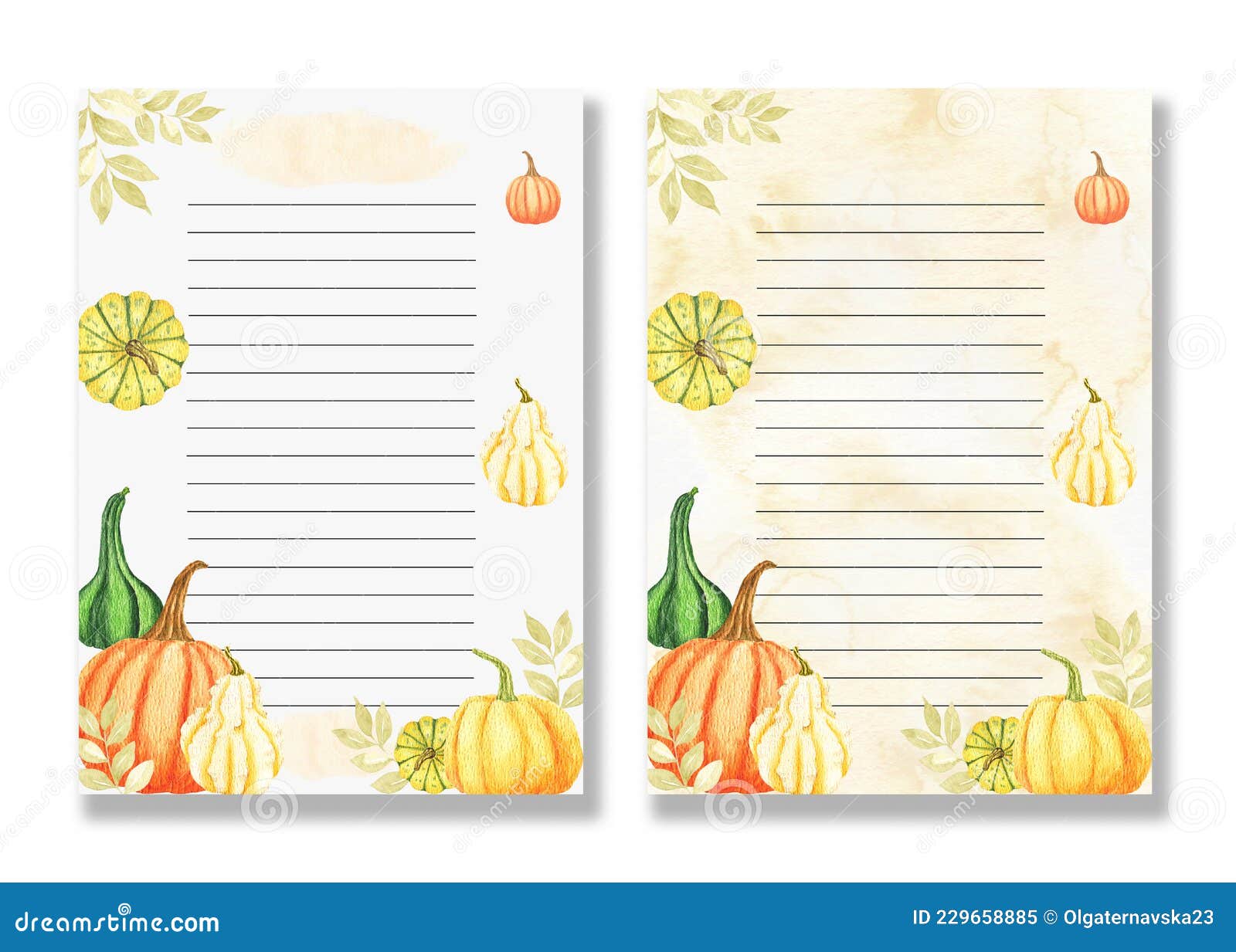 Plantilla De Libro De Cocina En Blanco De Color De Agua. Una Hoja Con  Calabazas Acuarelas Para Escribir Recetas Dibujadas En Una L Stock de  ilustración - Ilustración de sano, bandera: 229658885