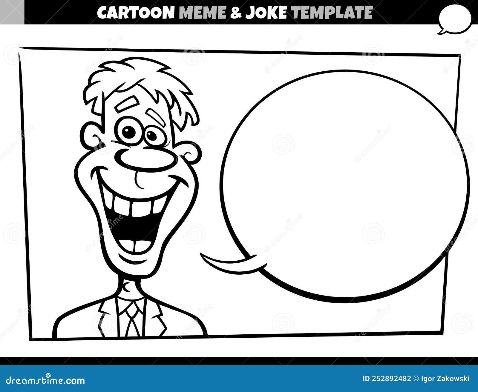 Plantilla De Meme De Dibujos Animados En Blanco Y Negro Con Cómico  Ilustración del Vector - Ilustración de divertido, tebeos: 252892482
