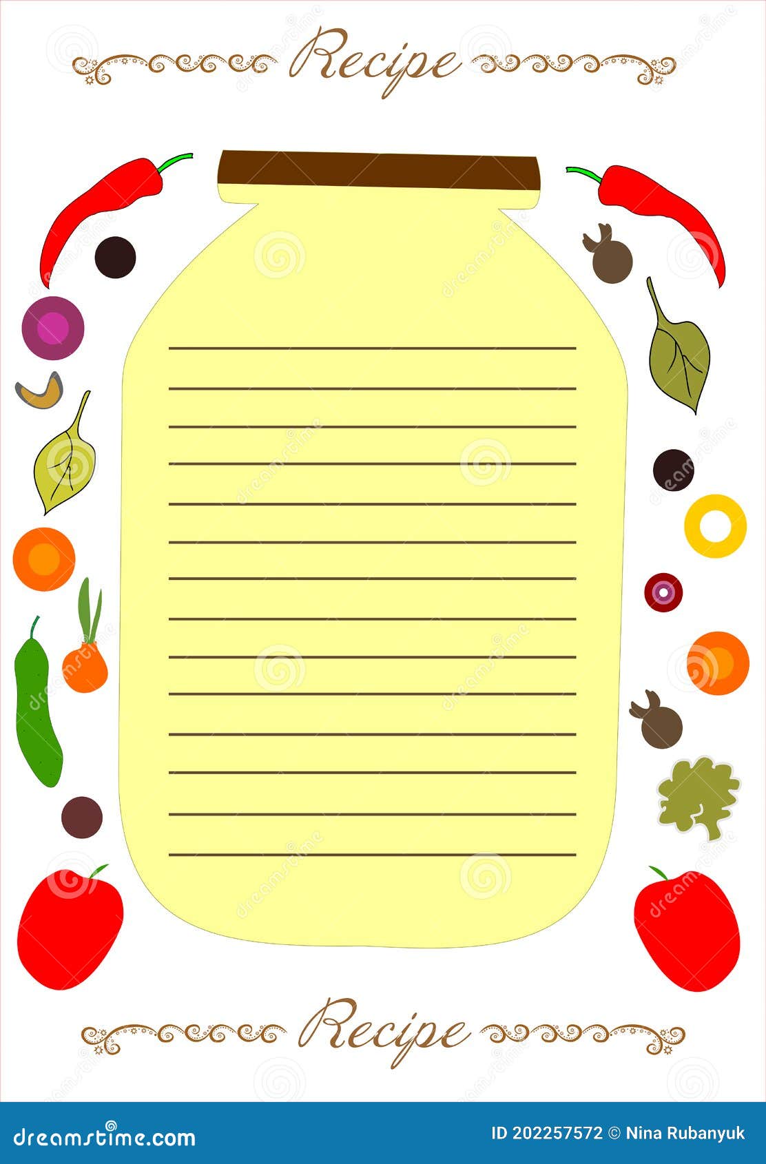 Plantilla De Libro De Cocina En Blanco De Color De Agua. Una Hoja Con  Calabazas Acuarelas Para Escribir Recetas Dibujadas En Una L Stock de  ilustración - Ilustración de sano, bandera: 229658885