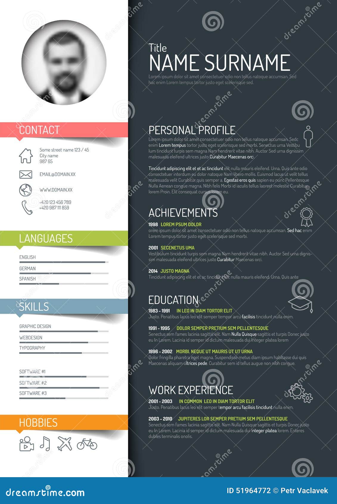 plantilla del cv del curriculum vitae 51964772