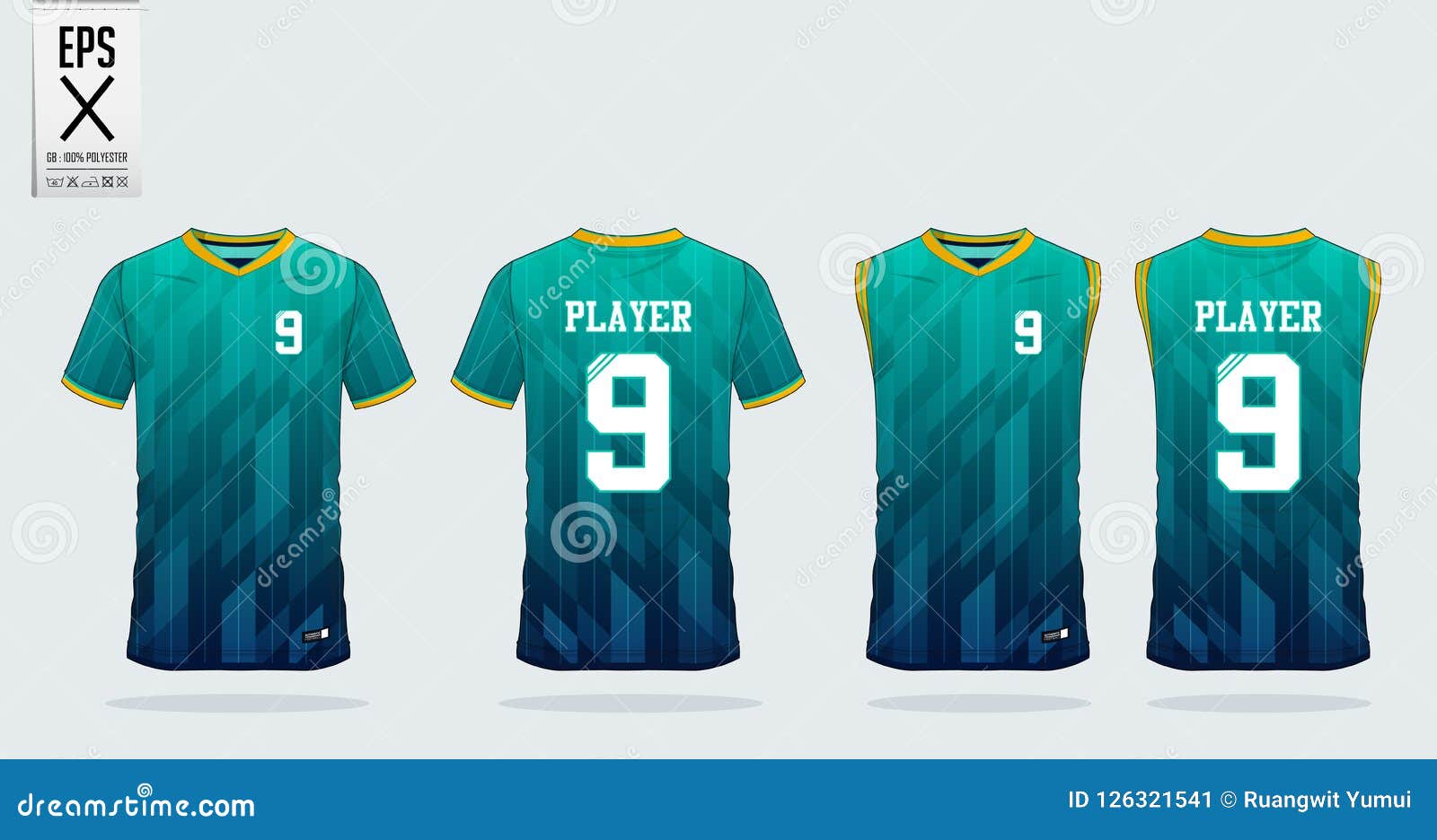 Plantilla Del Diseño Del Deporte De La Camiseta Para El Jersey De Fútbol, El Equipo Del Fútbol Y El Top Sin Mangas Para El Jersey Ilustración del Vector - Ilustración de endecha,