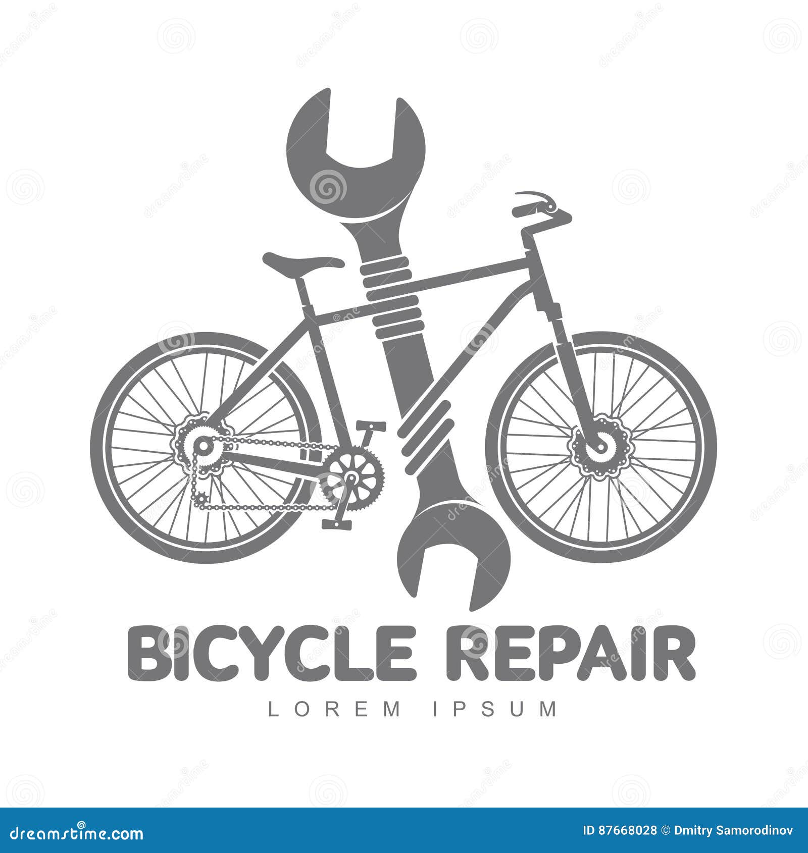 Paraíso Fondos champú Plantilla Del Logotipo Del Taller De La Reparación De La Bicicleta Stock de  ilustración - Ilustración de negocios, aislado: 87668028