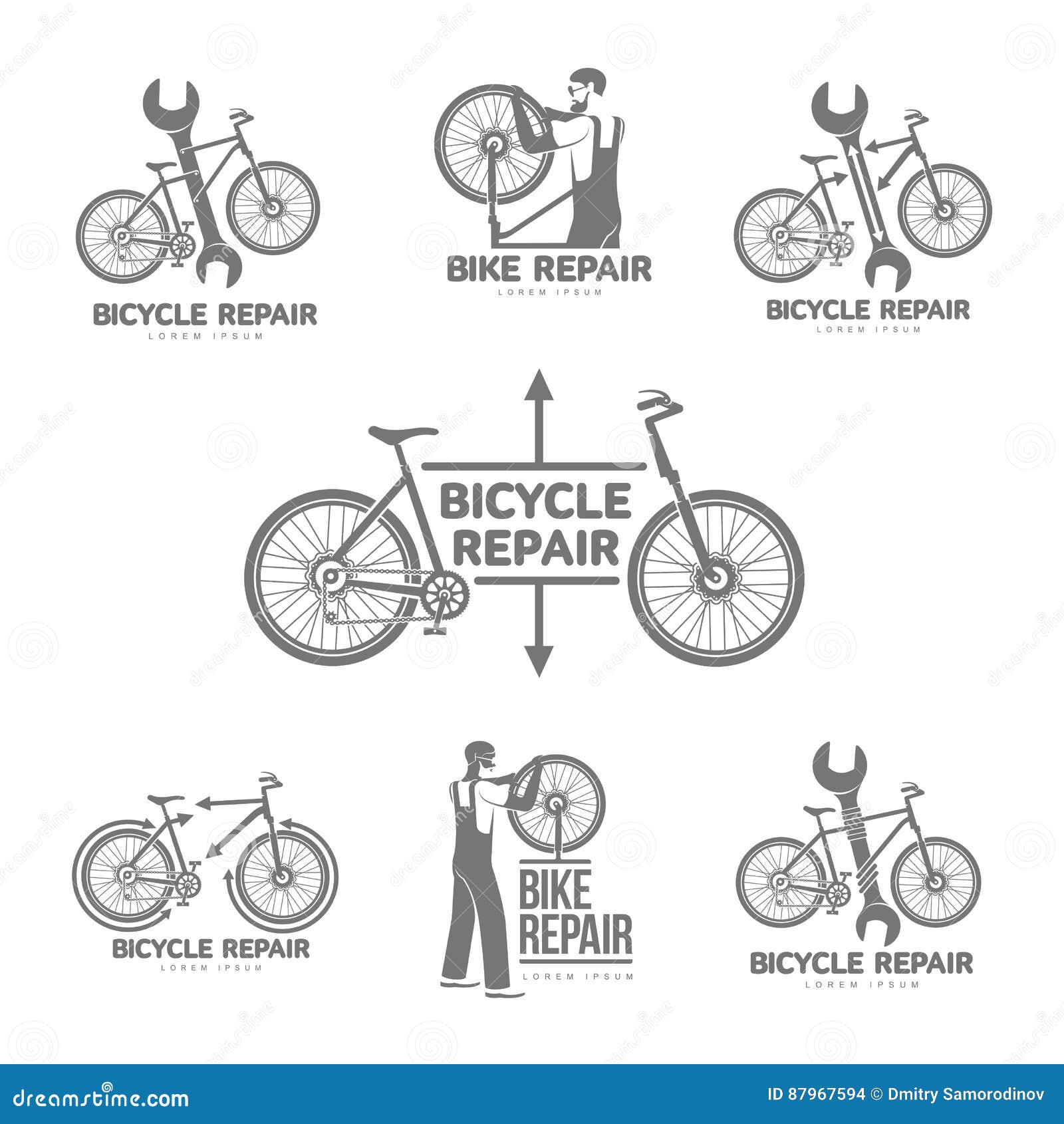 Decir Oponerse a sin embargo Plantilla Del Logotipo Del Taller De La Reparación De La Bicicleta Stock de  ilustración - Ilustración de insignia, icono: 87967594