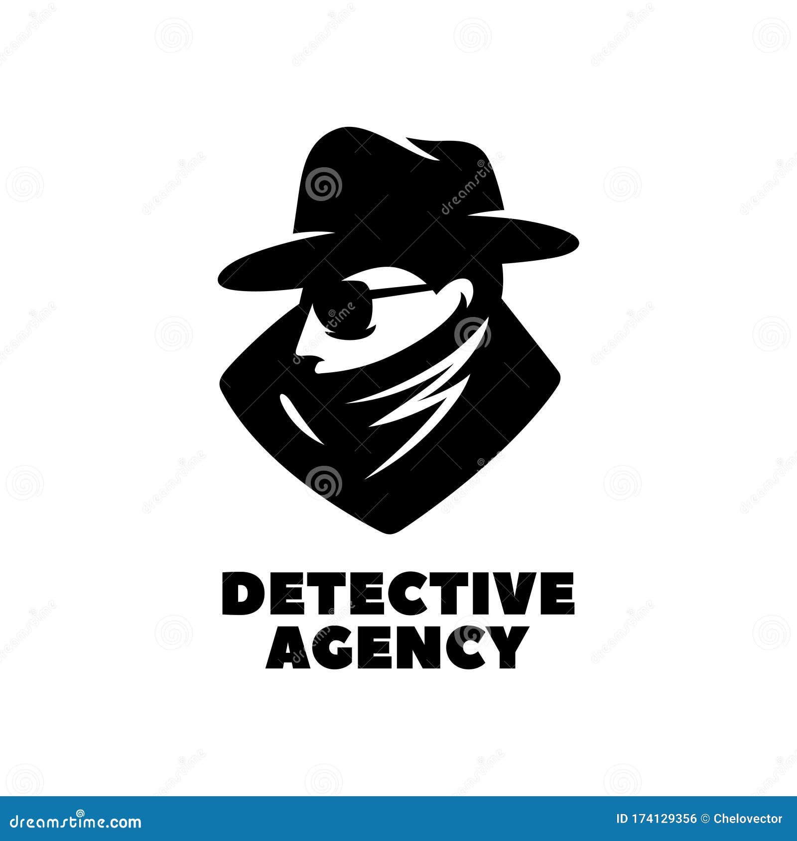 Plantilla Del Logotipo Del Emblema De La Agencia De Detectives. Ejemplo ...