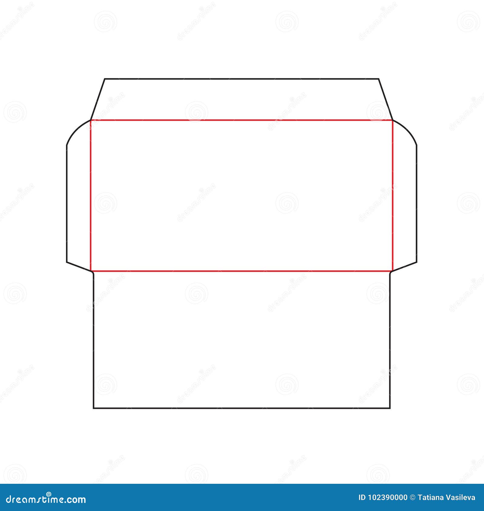 Plantilla Del Tamaño Del Sobre Dl Ilustración Del Vector Ilustración