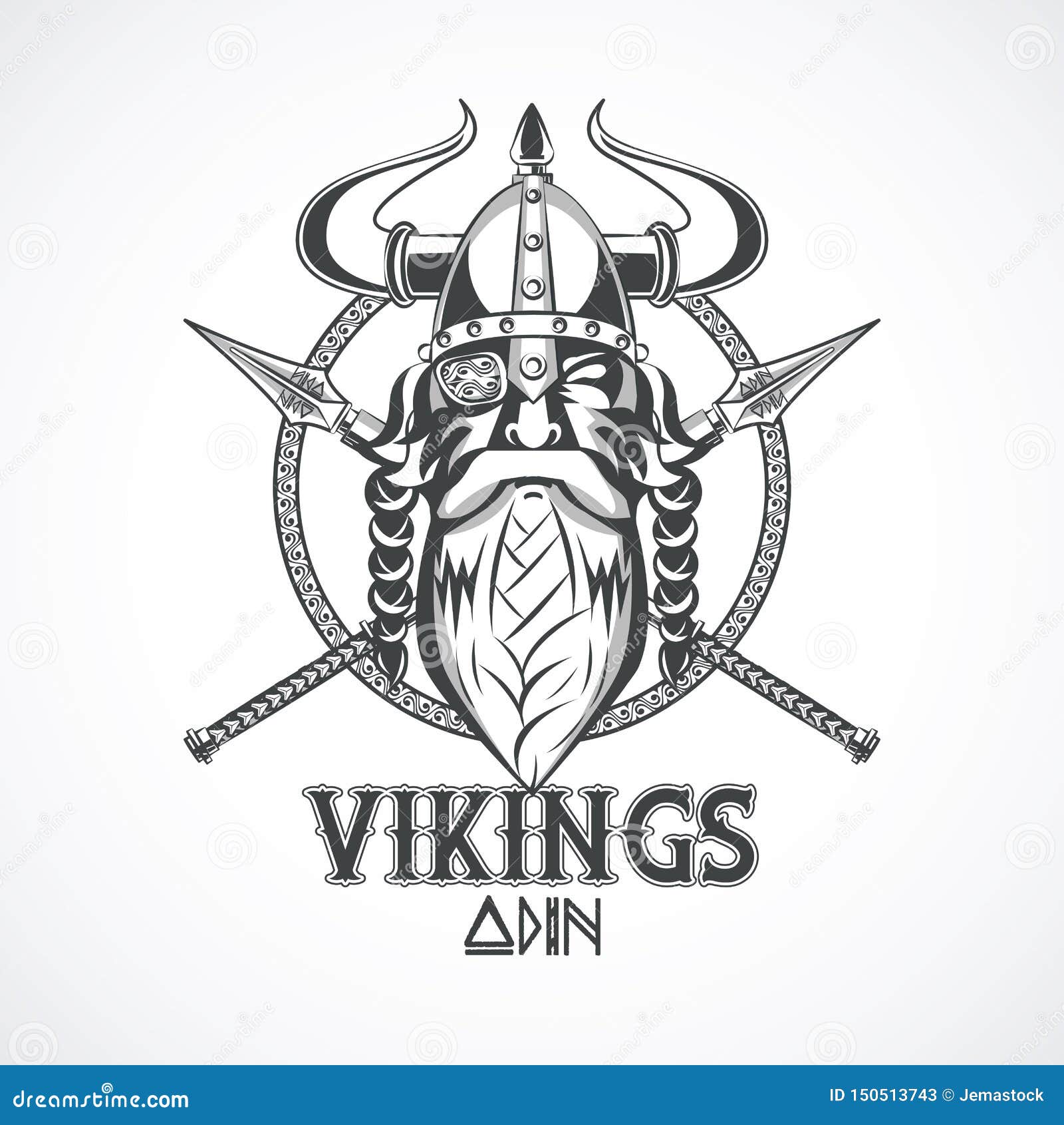 Plantilla Impresa Guerreros De La Camiseta De Vikingos Ilustración del  Vector - Ilustración de batalla, potencia: 150513743