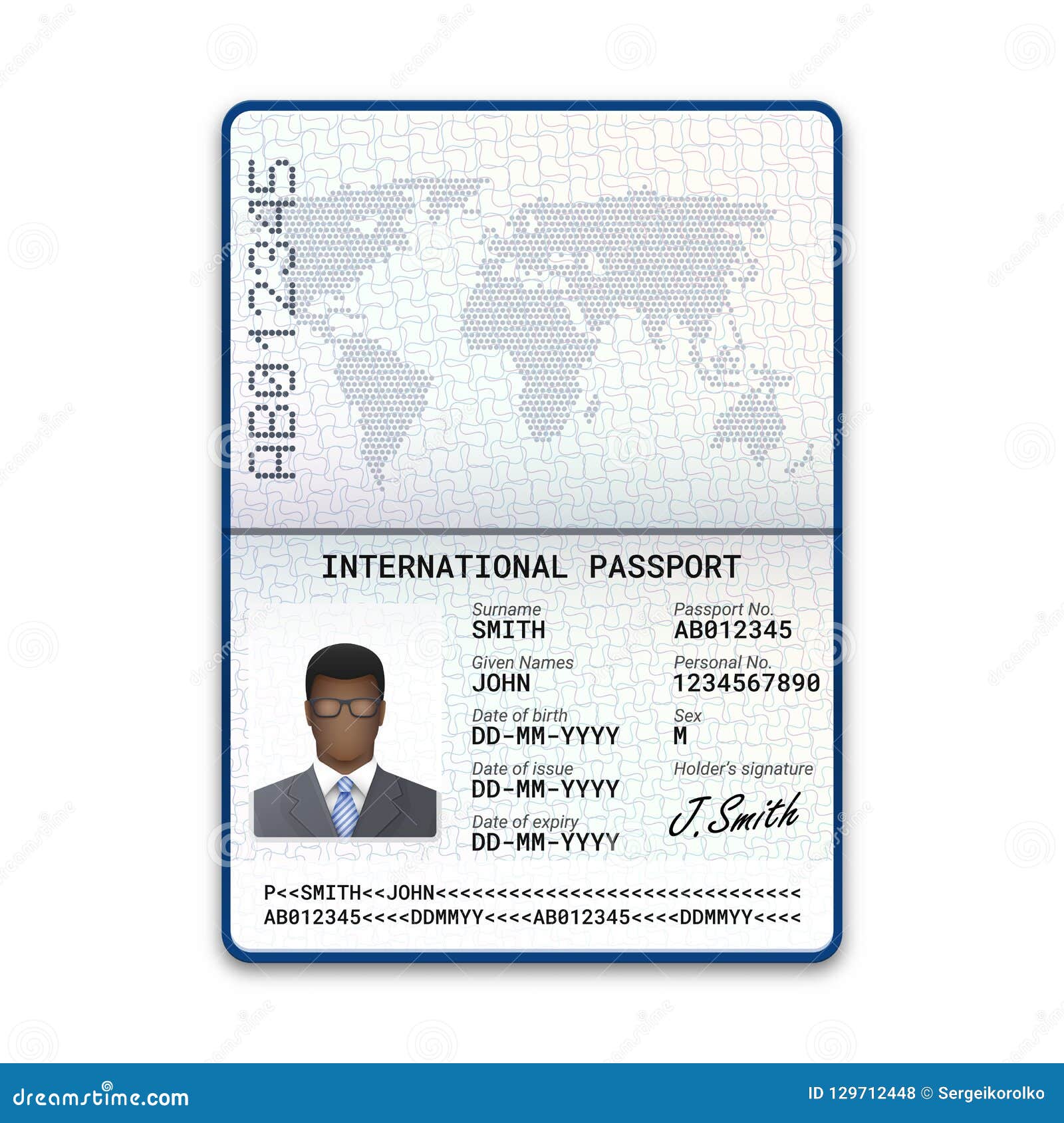 International Passport шаблон