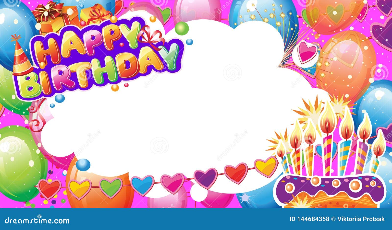 Plantilla Para La Tarjeta De Cumpleaños Con El Lugar Para El Texto