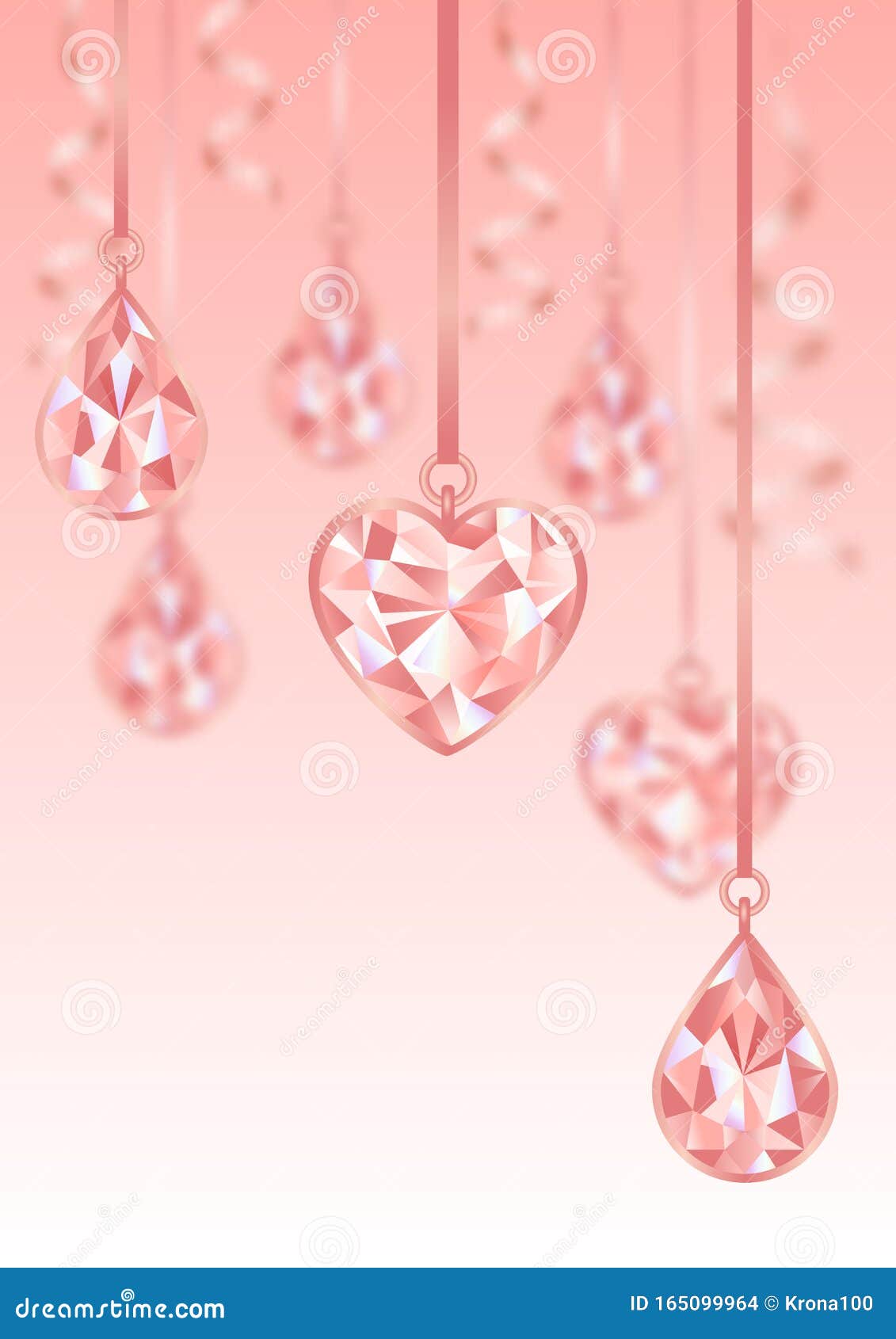 Plantilla Romántica Con Diamantes Rosados Y Efecto Desdibujado Ilustración  del Vector - Ilustración de amor, case: 165099964
