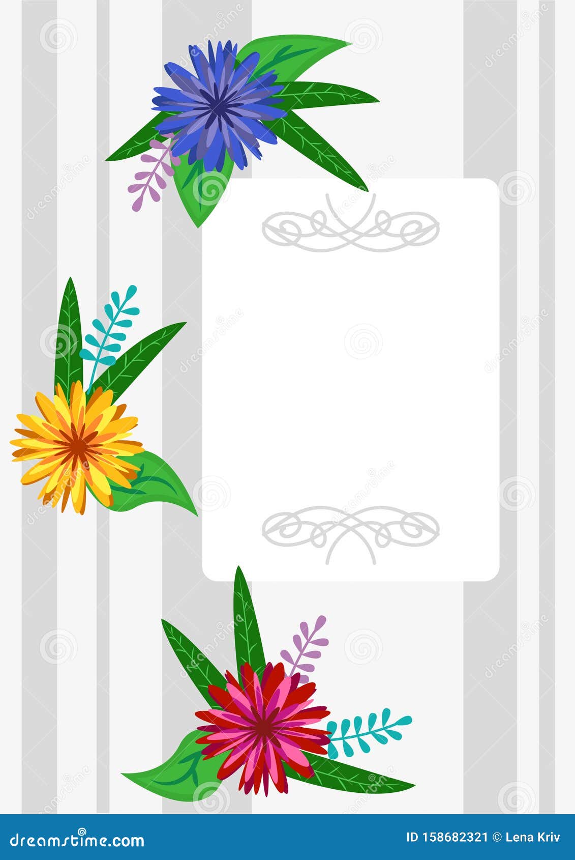 Plantilla Vectorial, PÃ¡ginas En Blanco O Portada De Un Ã¡lbum De Fotos O  De Un Cuaderno Con Flores Multicolores Brillantes En Una Ilustración del  Vector - Ilustración de cubo, rayado: 158682321