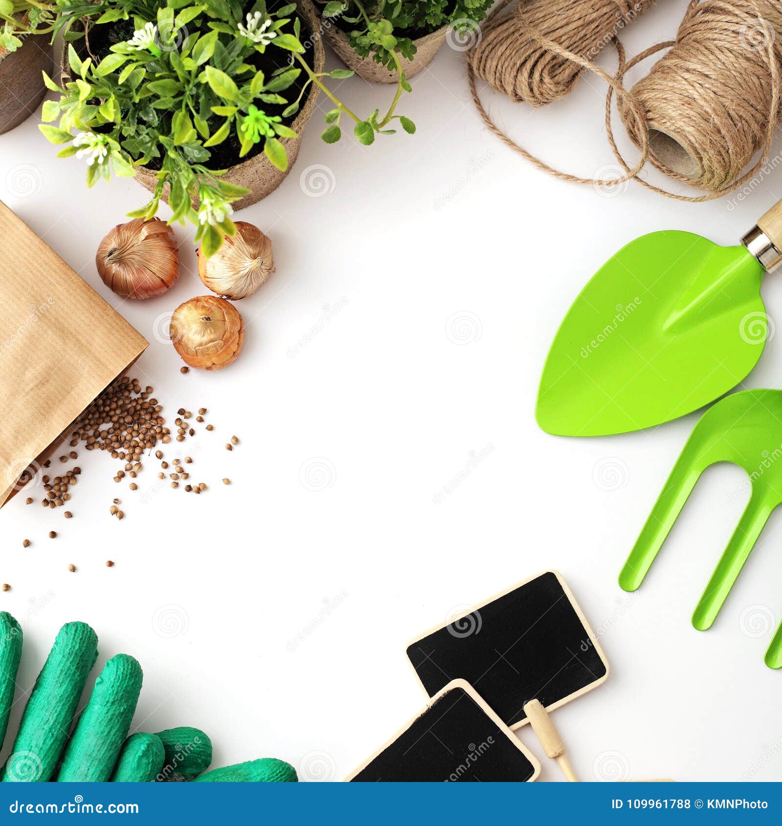 Planting Tools on White Background Stock Photo Image of plants