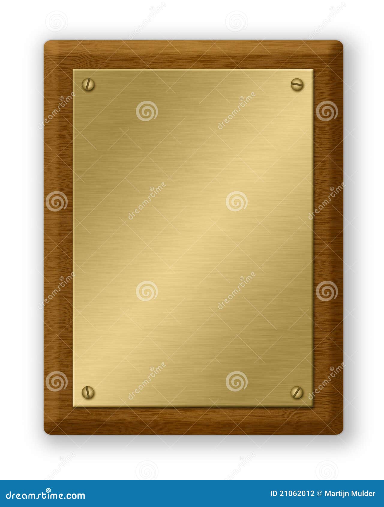 Plaque d'or et en bois. Plaque ou signe se composant d'une plaque d'or sur le bois. D'isolement sur le blanc. Chemin de découpage compris.