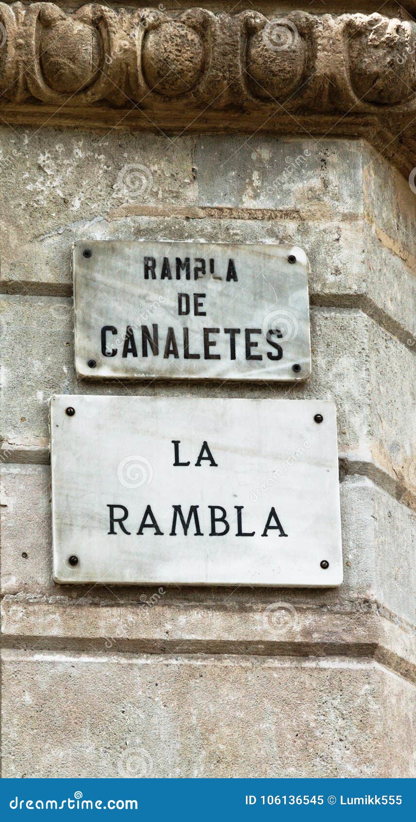 plaque sign street la rambla