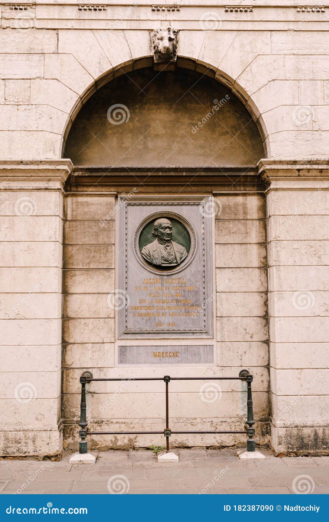 plaque to jacopo castelli, president of provisional government of venice. napoleonic wing of museo correr on the calle