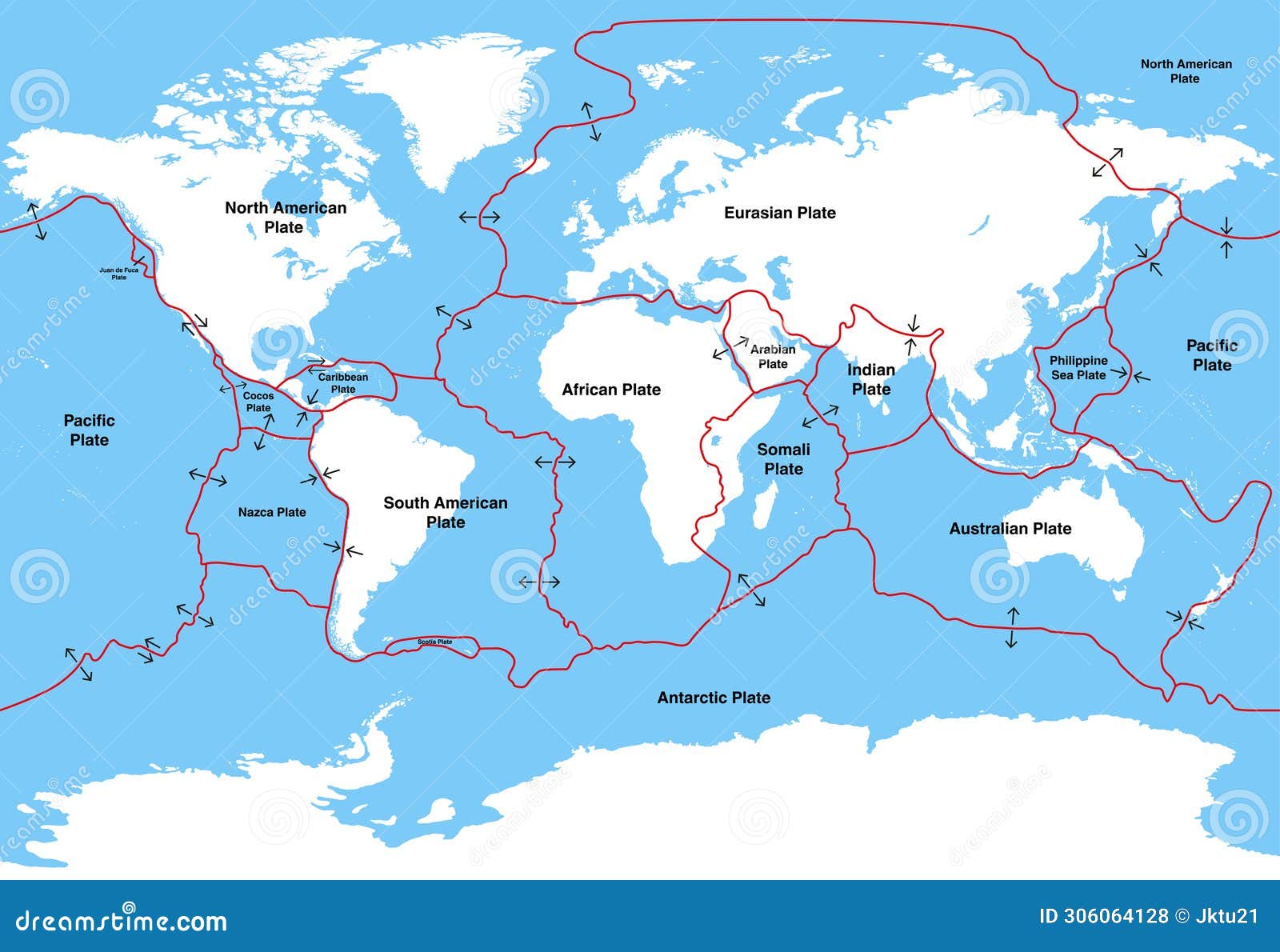 Plaques Tectoniques Sur La Surface Des Terres Illustration de Vecteur